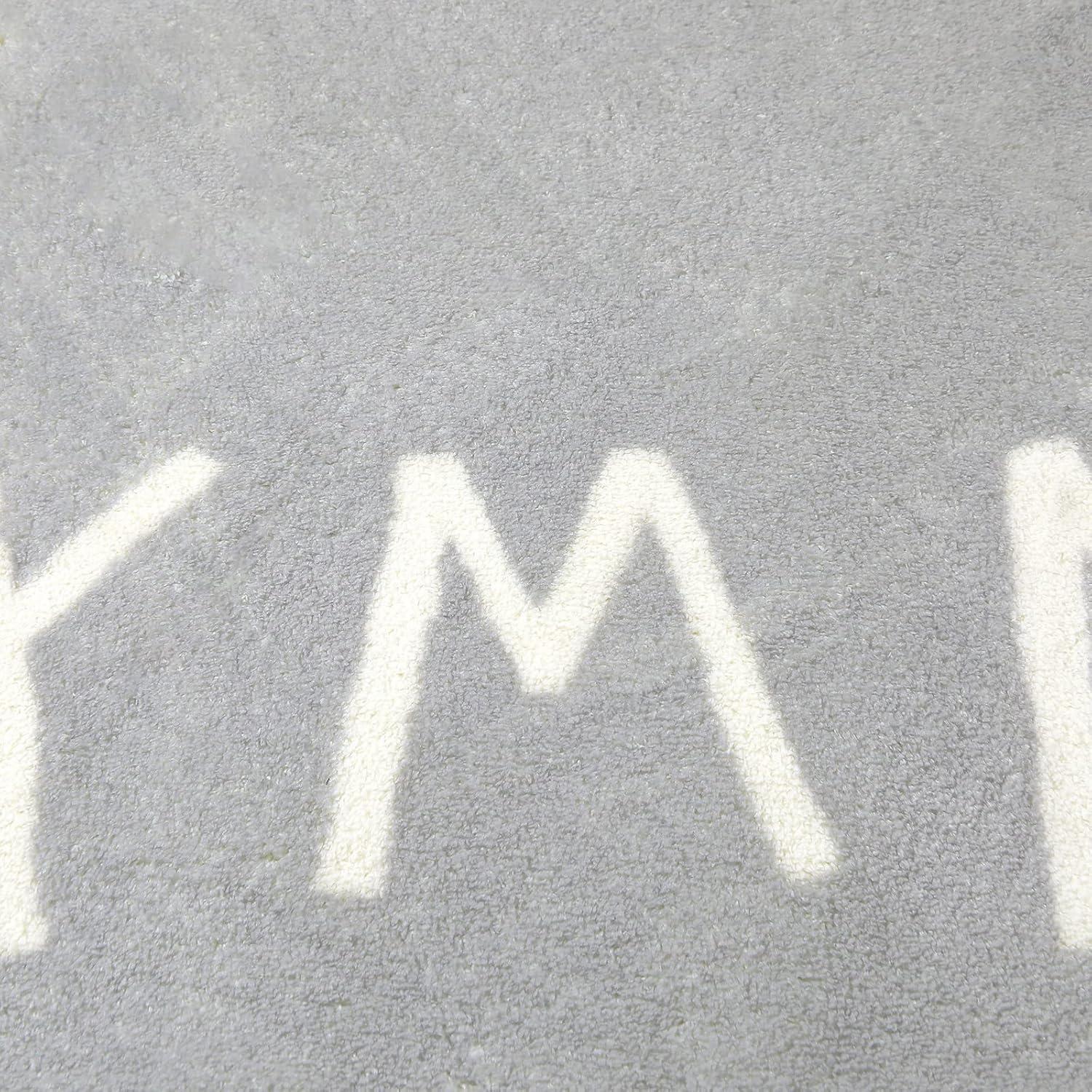 Alfombra Redonda de Área Topotdor 1.02m Alfabeto Gris Suave