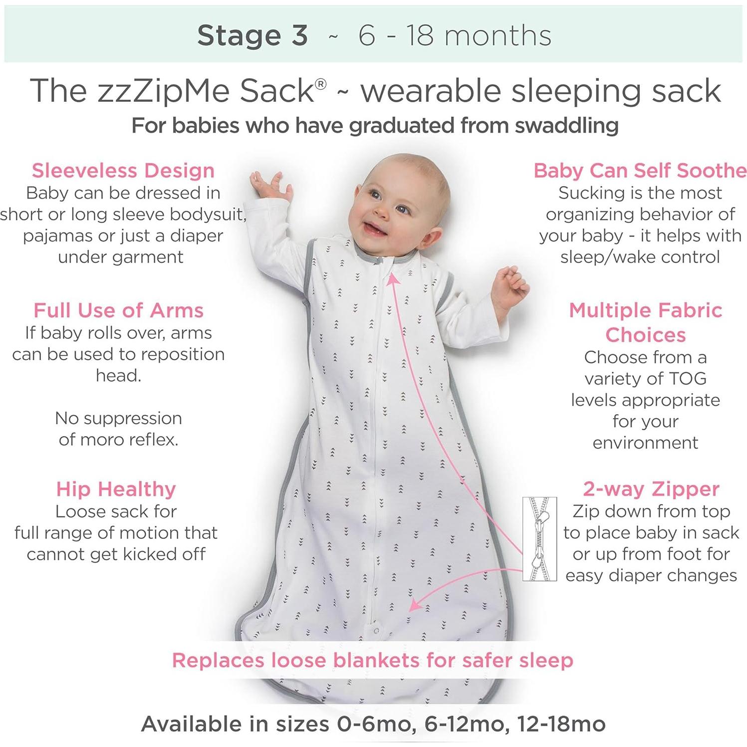 Saco de Dormir Muselina SwaddleDesigns Pequeño 0-6 Meses