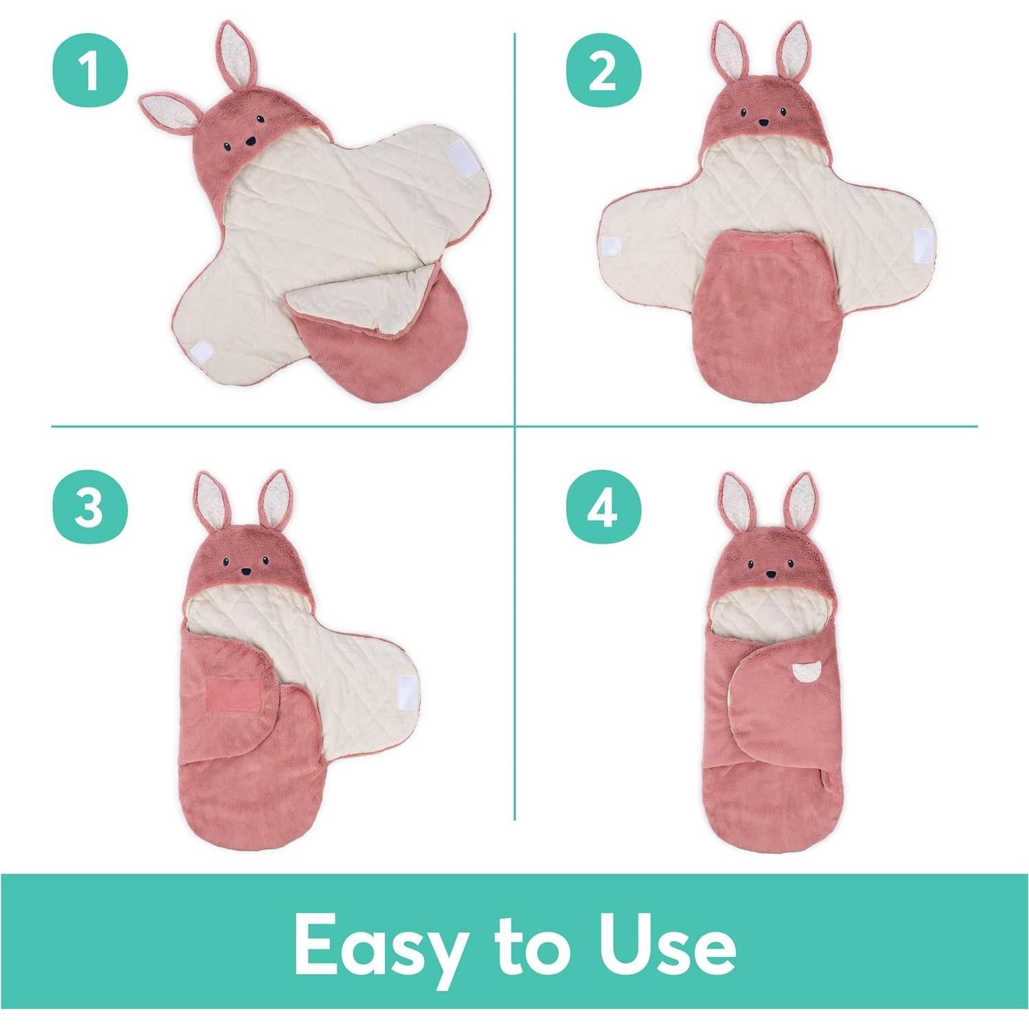 Manta Envolvente de Conejo GUND 66 cm Rosa/Crema