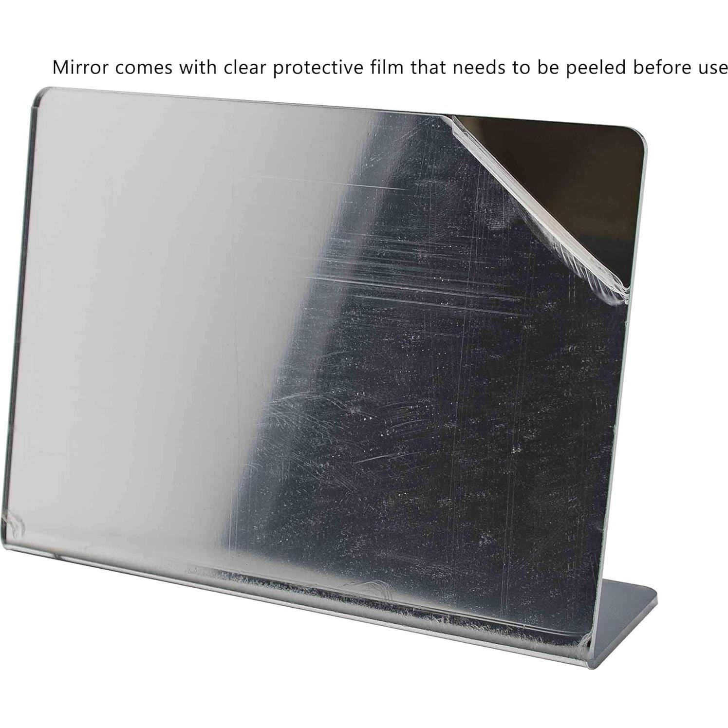 Espejo Acrílico 18 x 13 cm Respaldo Inclinable Marketing Holders