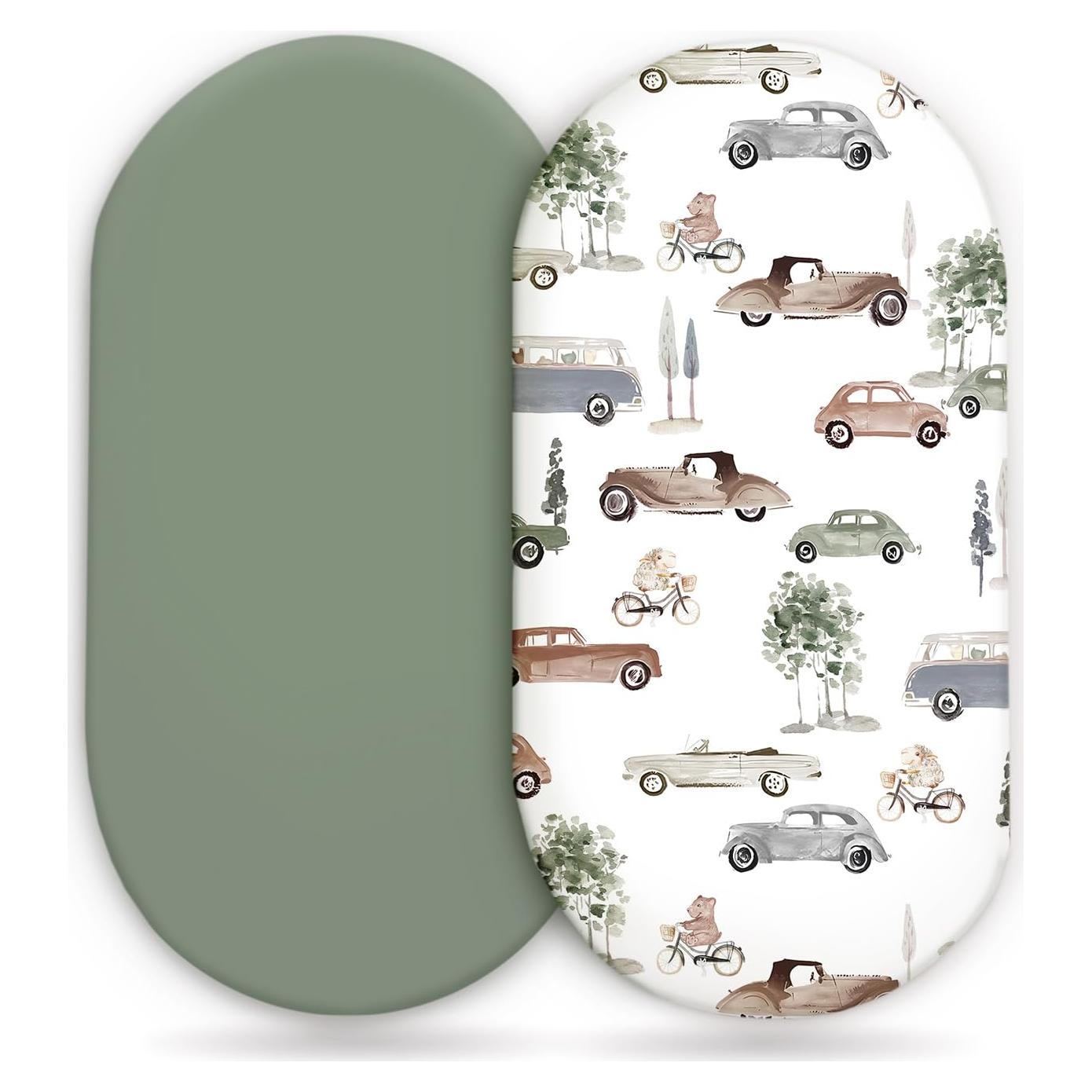 Juego de Sábanas Ajustadas GRSSDER para Cuna 2 Piezas Autos