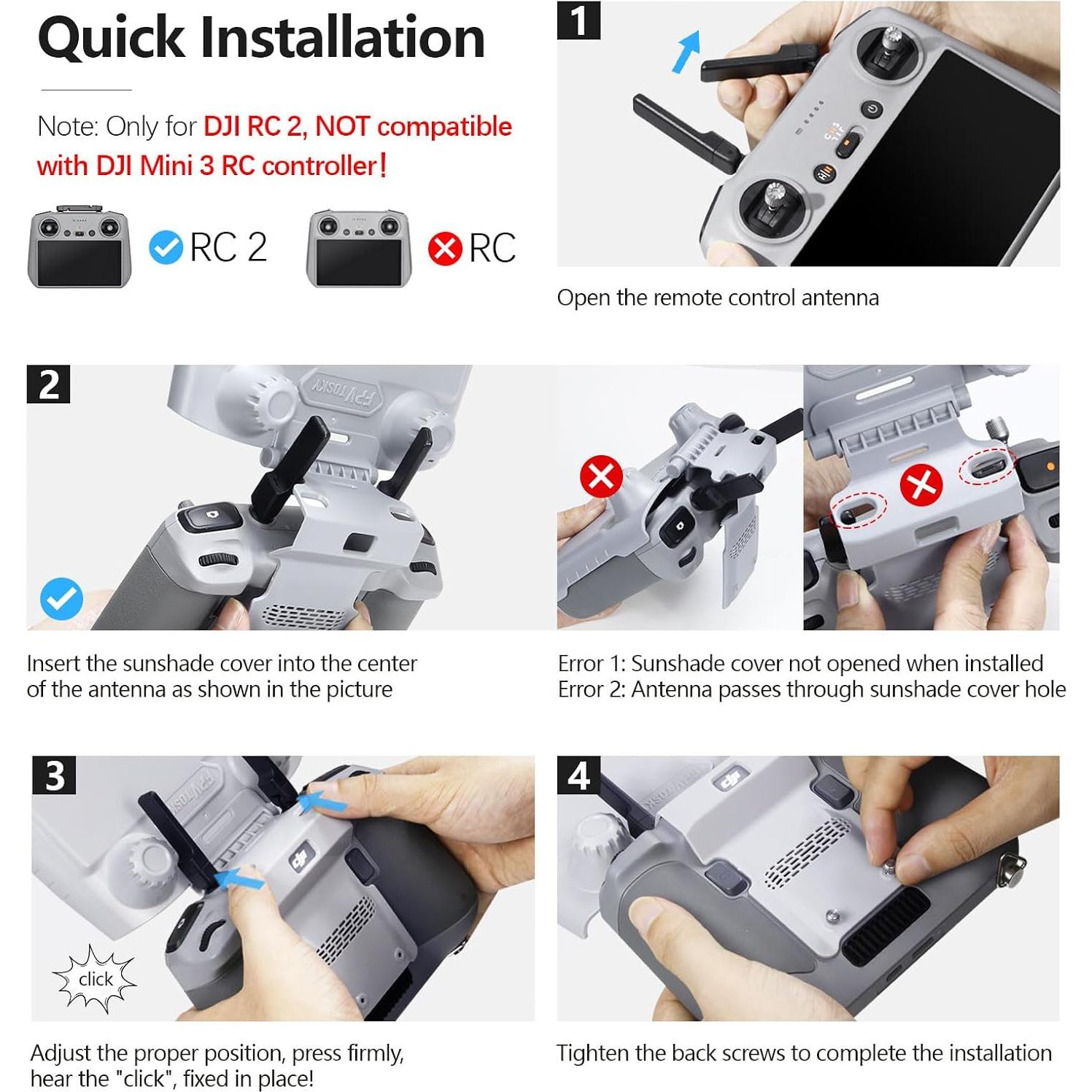 Cubierta Solar 2 en 1 FPVtosky para Controlador RC2 DJI Mini 4 Pro