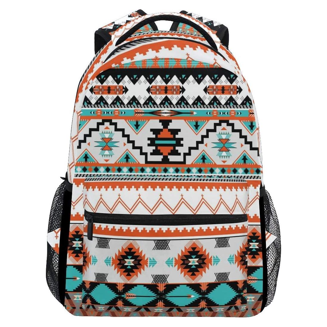 Mochila Étnica Azteca Geométrica AUUXVA para Viaje y Escuela