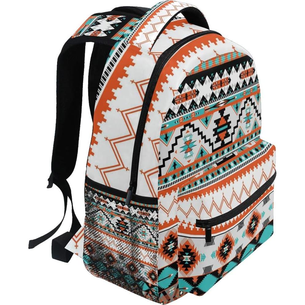 Mochila Étnica Azteca Geométrica AUUXVA para Viaje y Escuela