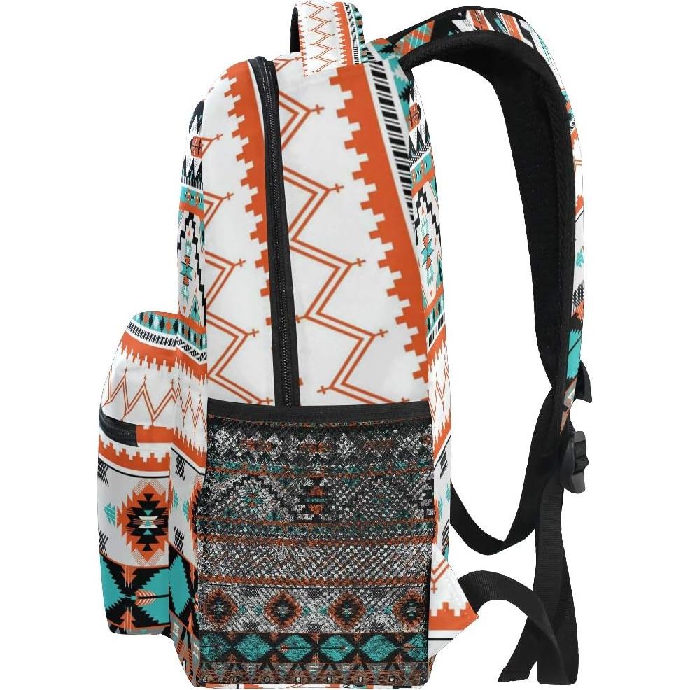Mochila Étnica Azteca Geométrica AUUXVA para Viaje y Escuela