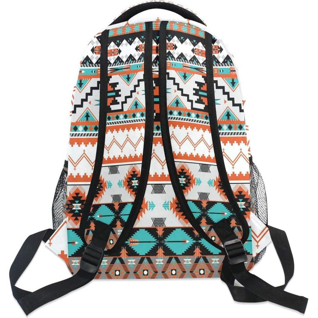 Mochila Étnica Azteca Geométrica AUUXVA para Viaje y Escuela