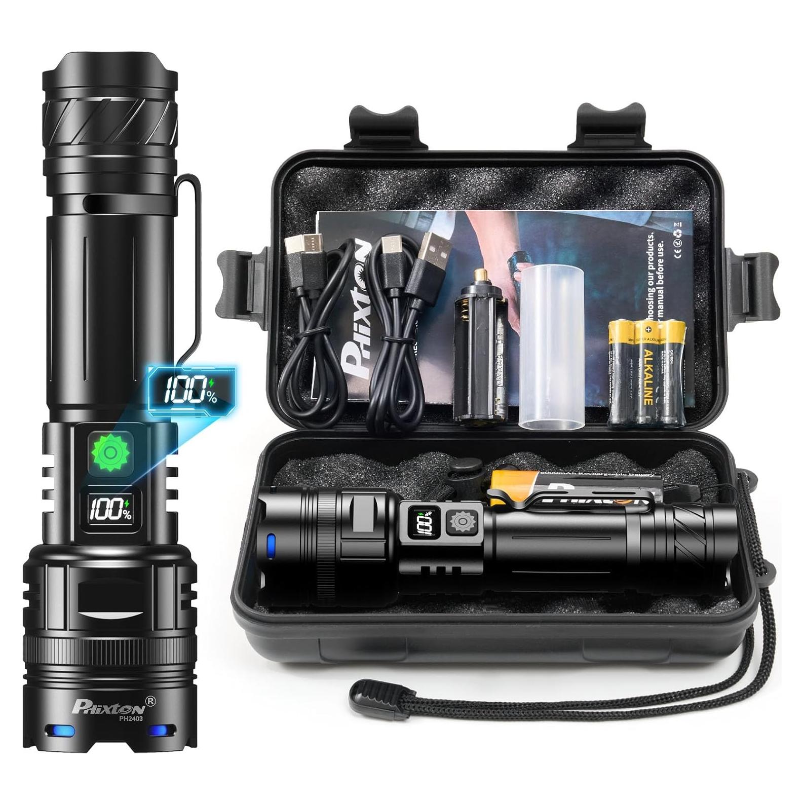 Linterna LED Recargable PHIXTON PH2403 2000 Lúmenes USB C