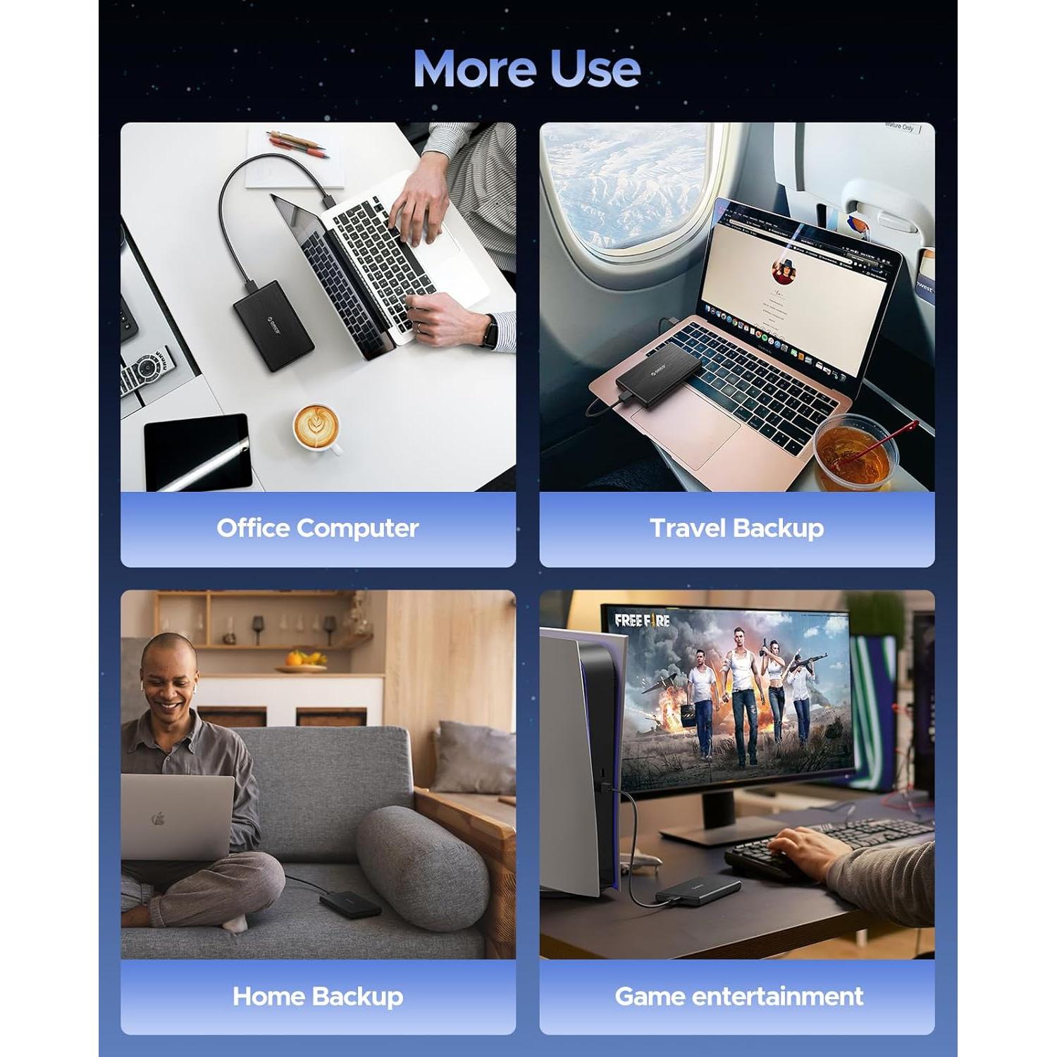 Caja Externa ORICO USB 3.0 a SATA III 2.5" 6TB Sin Herramientas