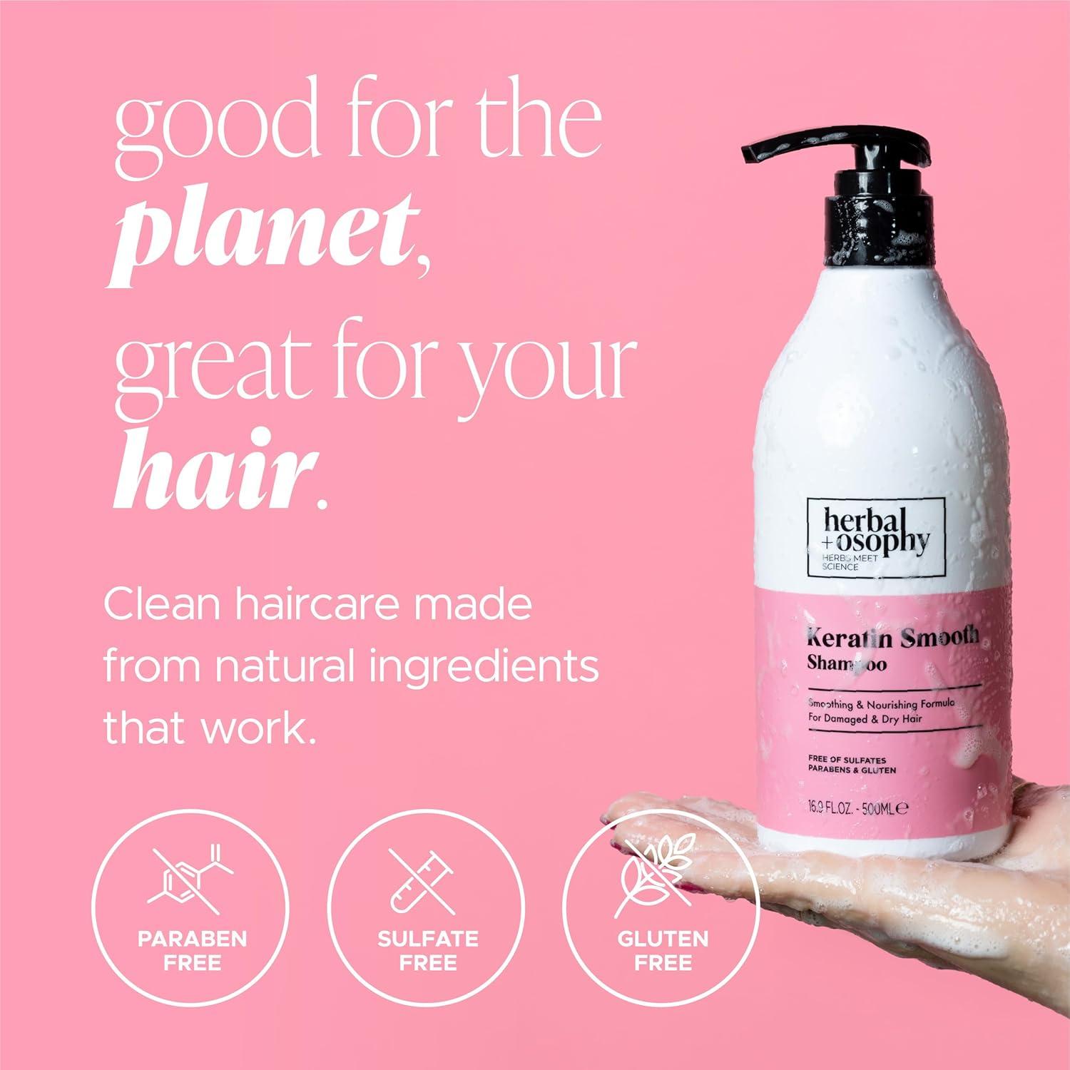 Champú Suave de Queratina Herbalosophy 500 ml - Cabello Brillante