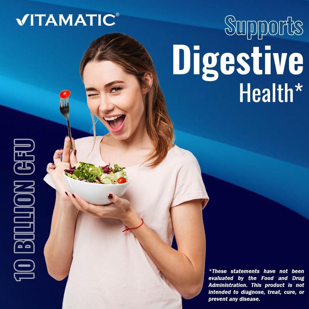 Vitamatic Probiotico Acidophilus 10 Mil Millones CFU 120 Tabletas