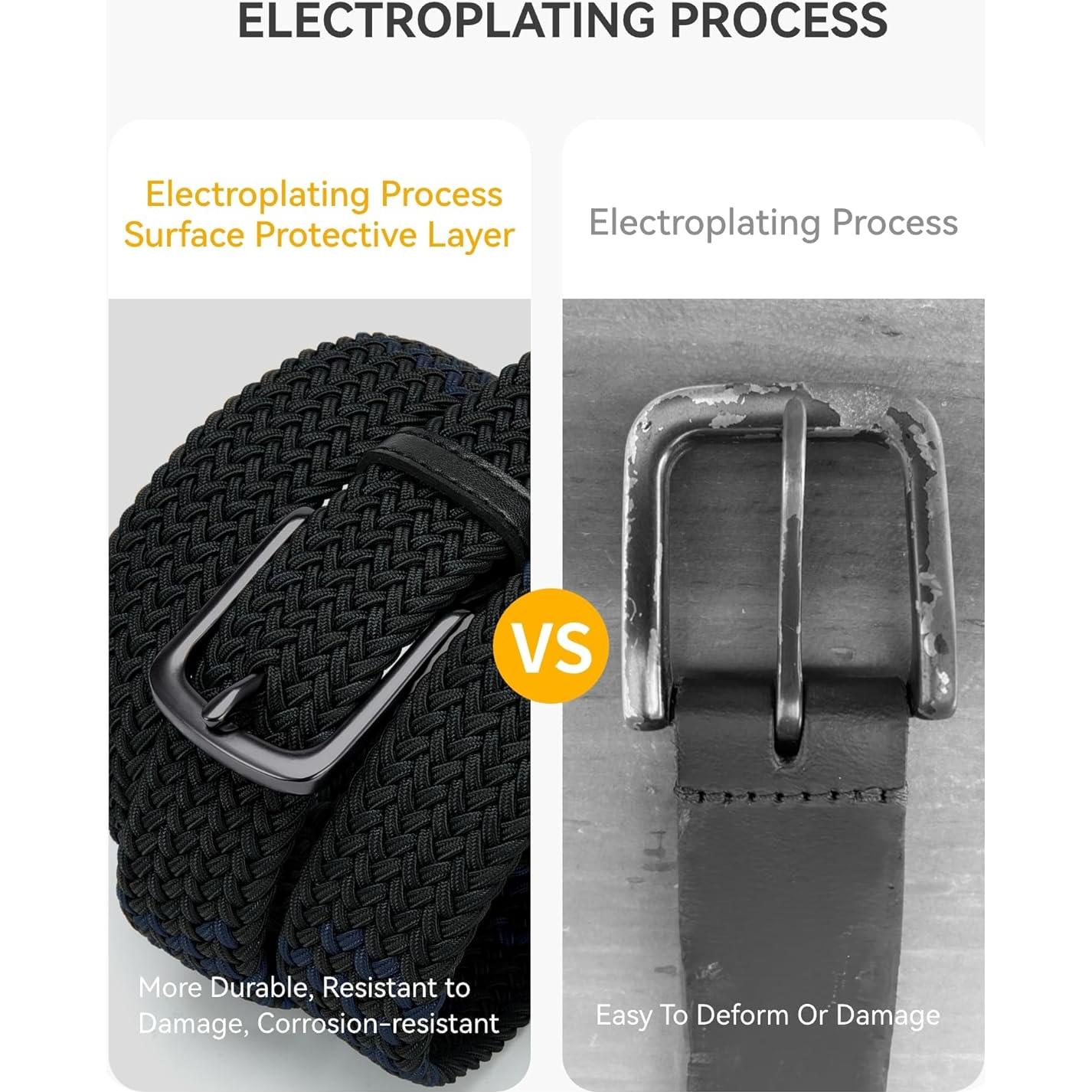 Cinturón elástico CHAOREN para hombres 3.5cm ajustable gris/negro