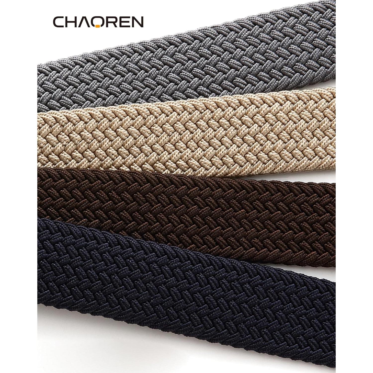 Cinturón elástico CHAOREN para hombres 3.5cm ajustable gris/negro