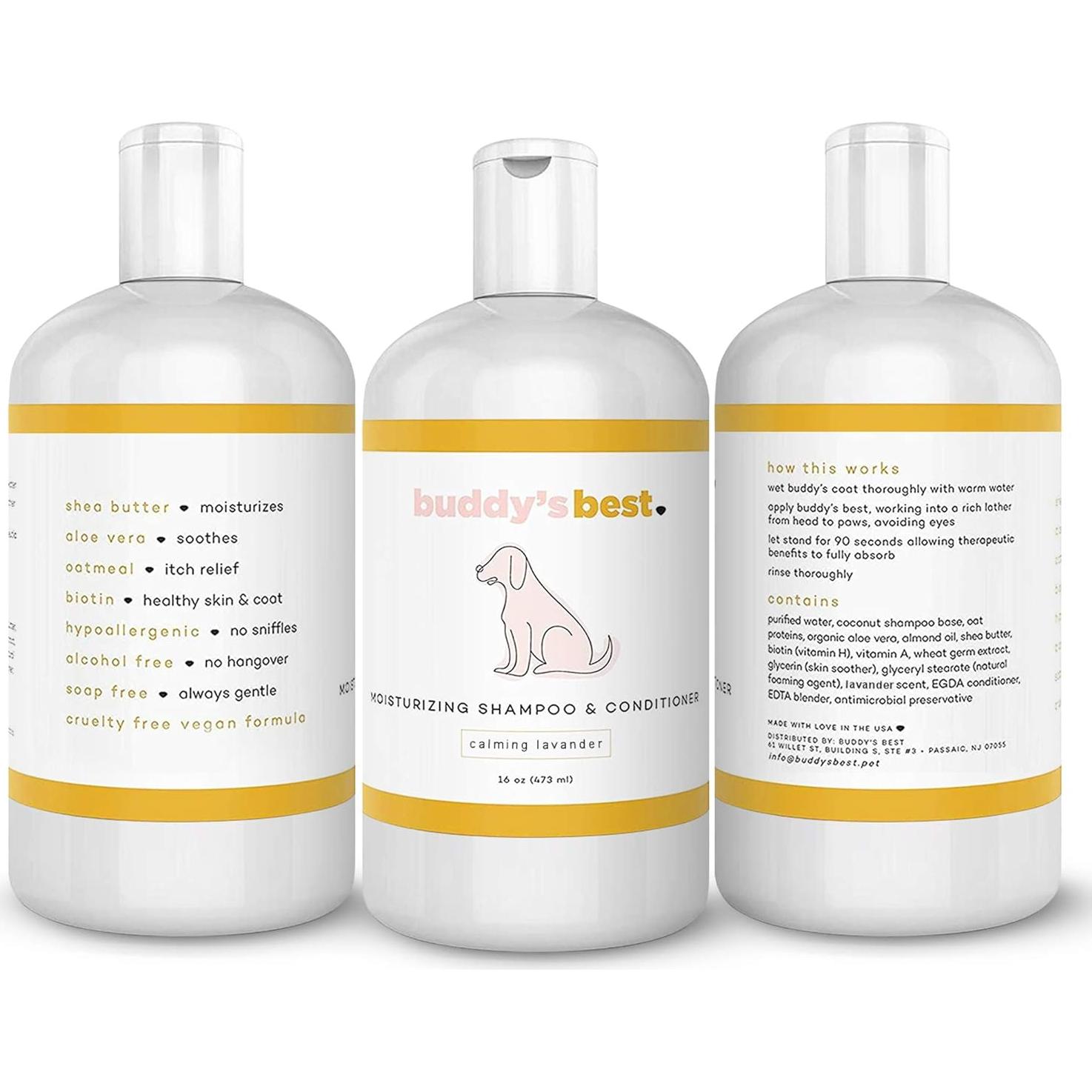 Champú y Acondicionador para Perros Buddy's Best 473ml - Avena y Lavanda