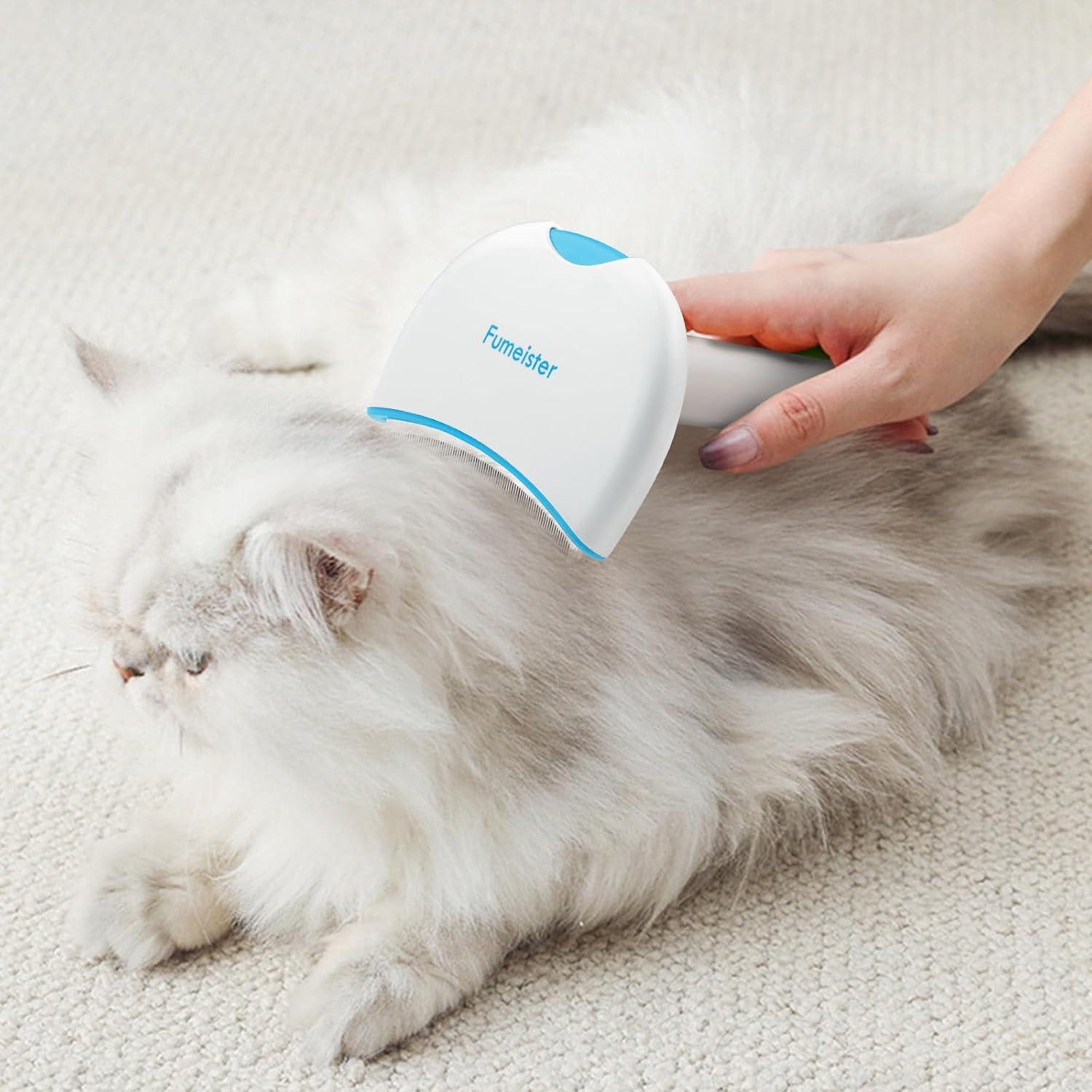 Cepillo Deshedding Fumeister Azul para Perros y Gatos