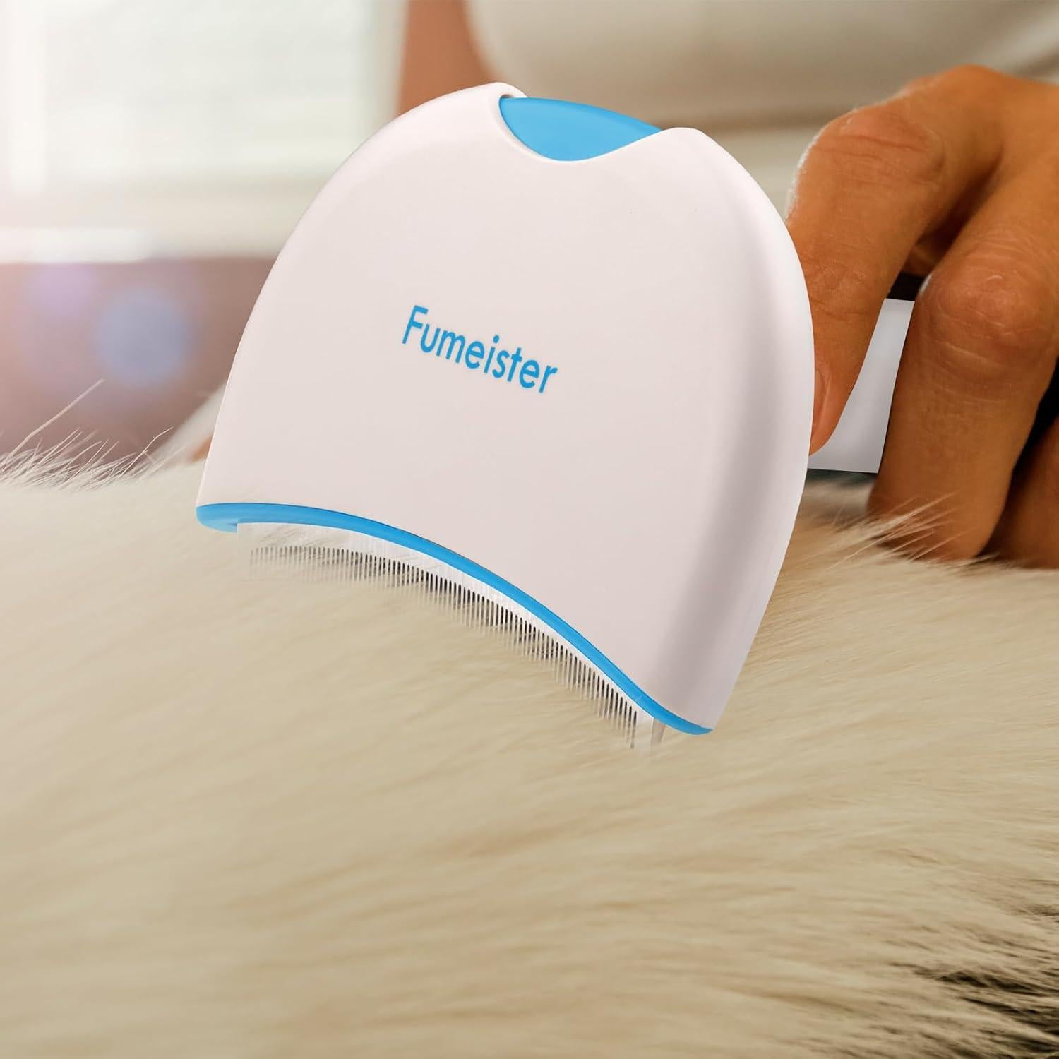 Cepillo Deshedding Fumeister Azul para Perros y Gatos