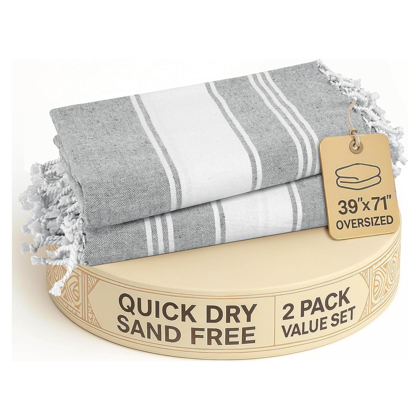 Toallas de Playa LANE LINEN 2 Piezas 99x180cm Secado Rápido