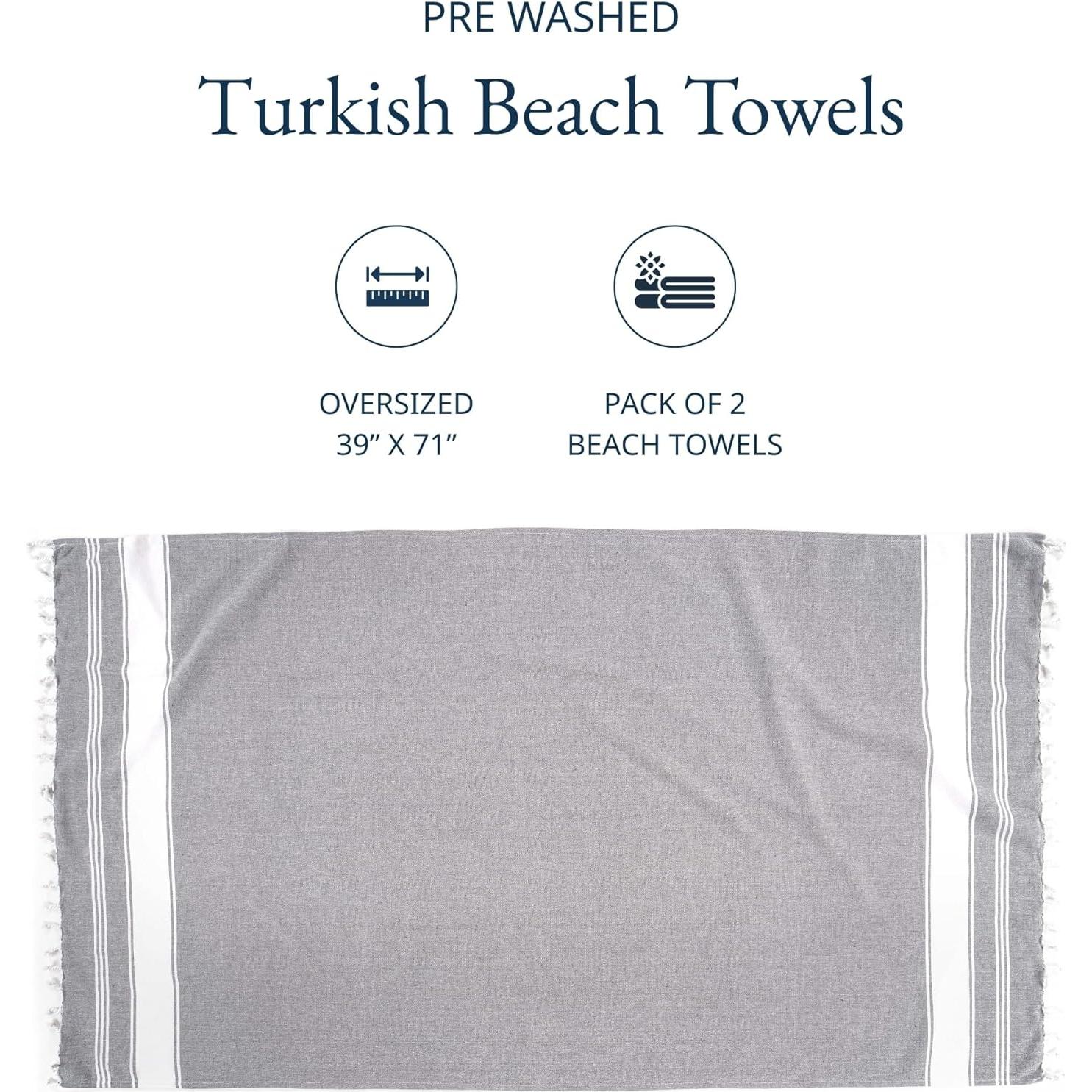 Toallas de Playa LANE LINEN 2 Piezas 99x180cm Secado Rápido