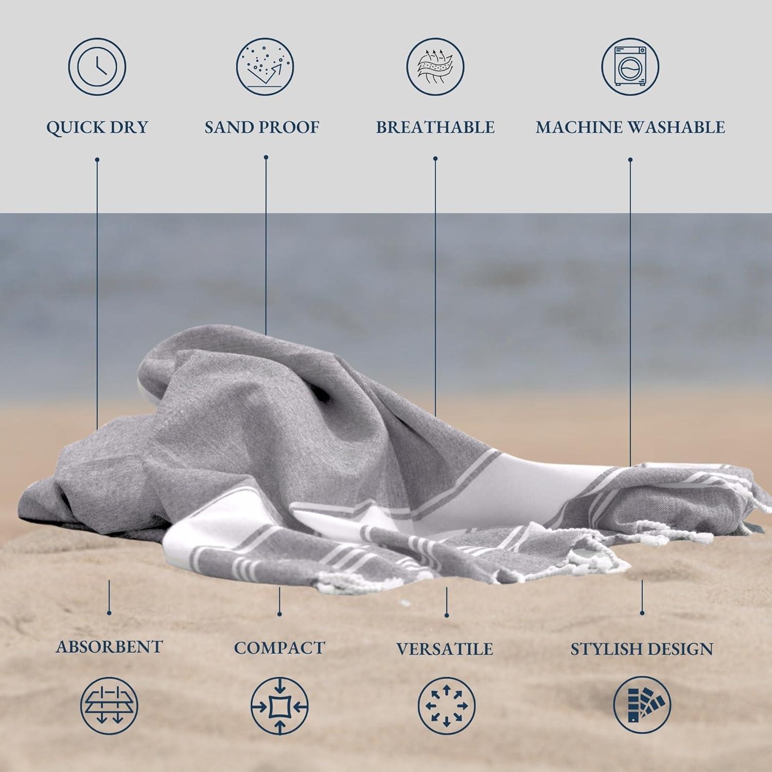 Toallas de Playa LANE LINEN 2 Piezas 99x180cm Secado Rápido