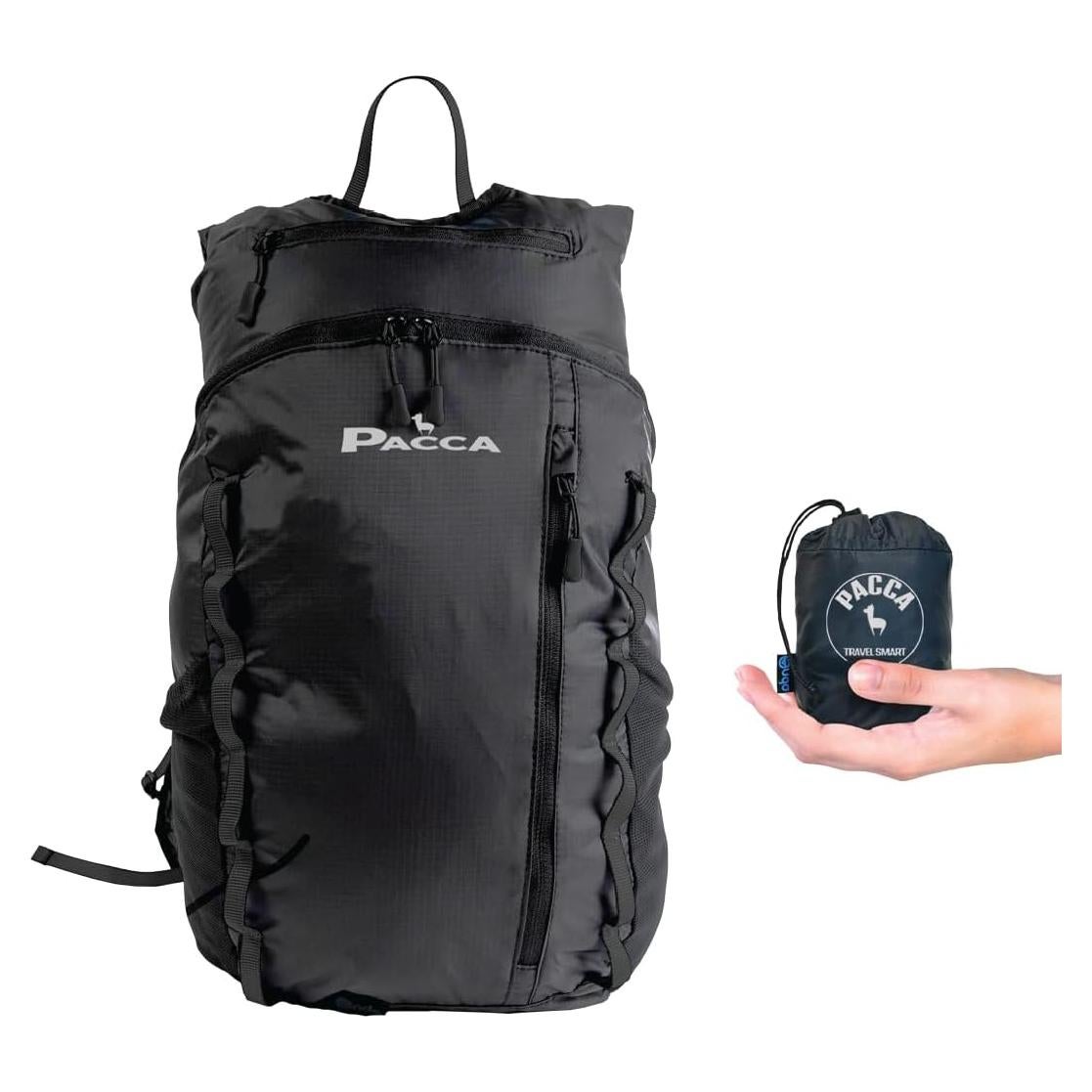 Mochila Pacca Onda 20L Plegable Negra para Viajes y Senderismo