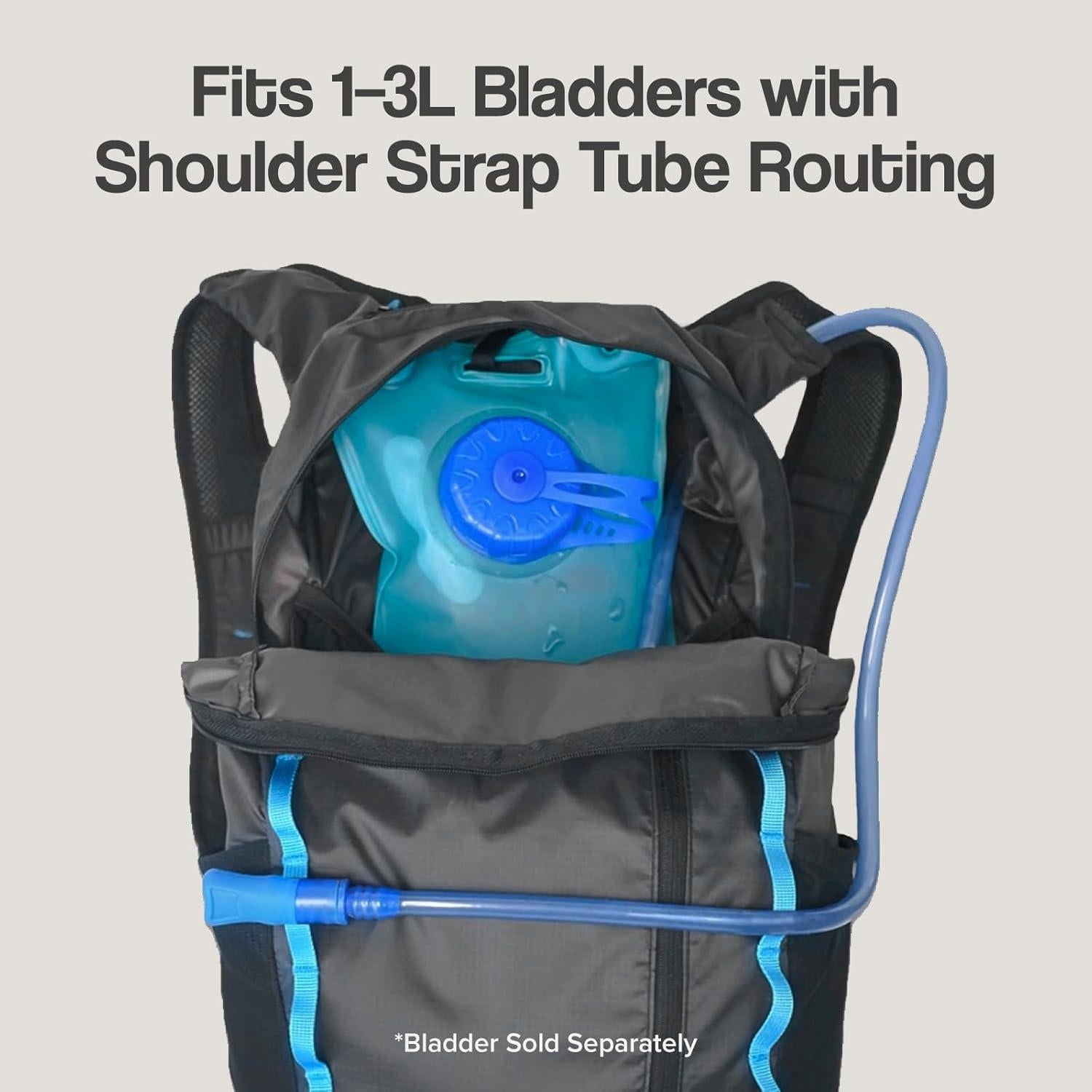 Mochila Pacca Onda 20L Plegable Negra para Viajes y Senderismo