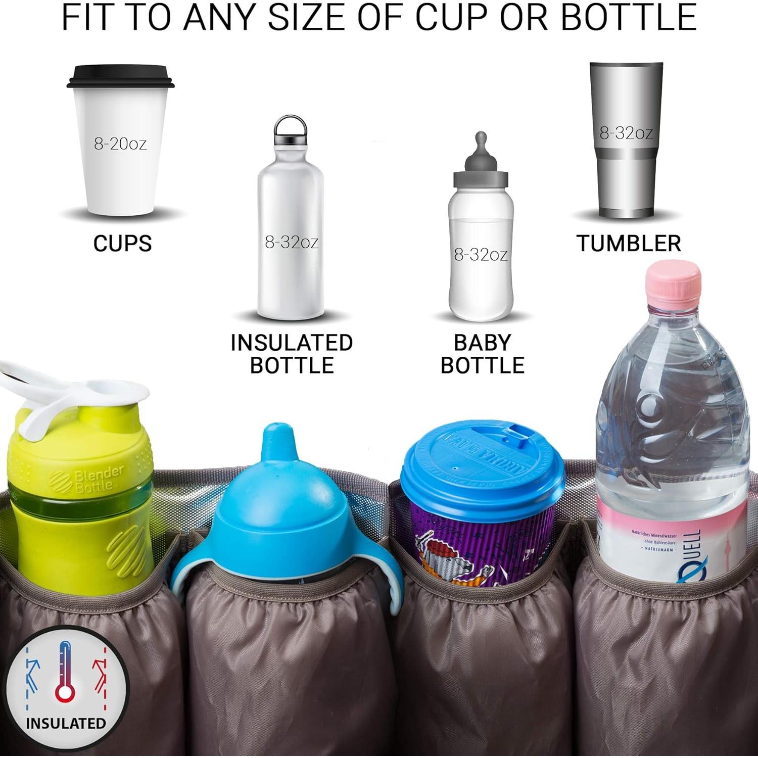 Organizador de Coche FoxBox Gris - Portavasos y Cubo de Basura