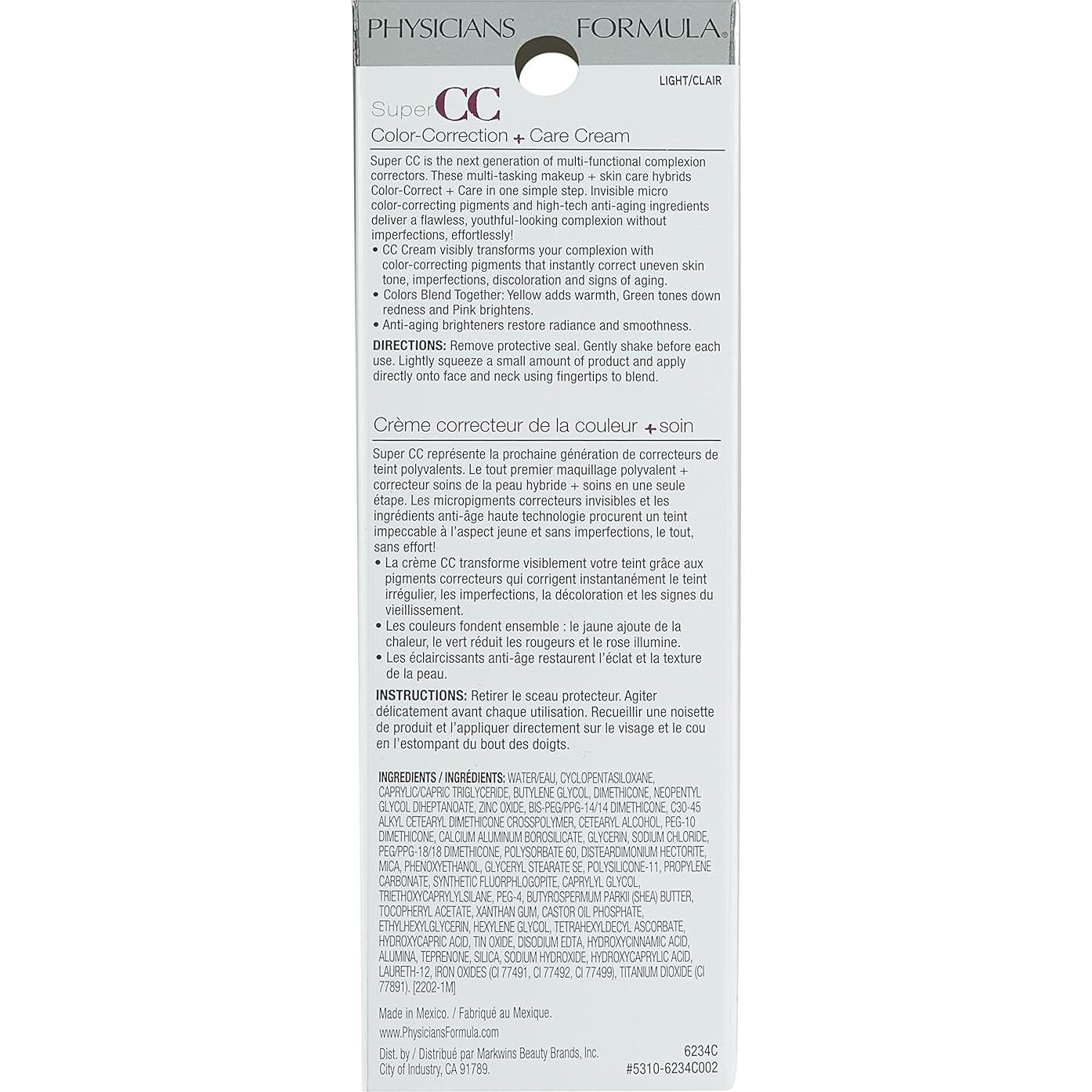 Crema CC+ Physicians Formula Claro - Hidratante Anti-Envejecimiento