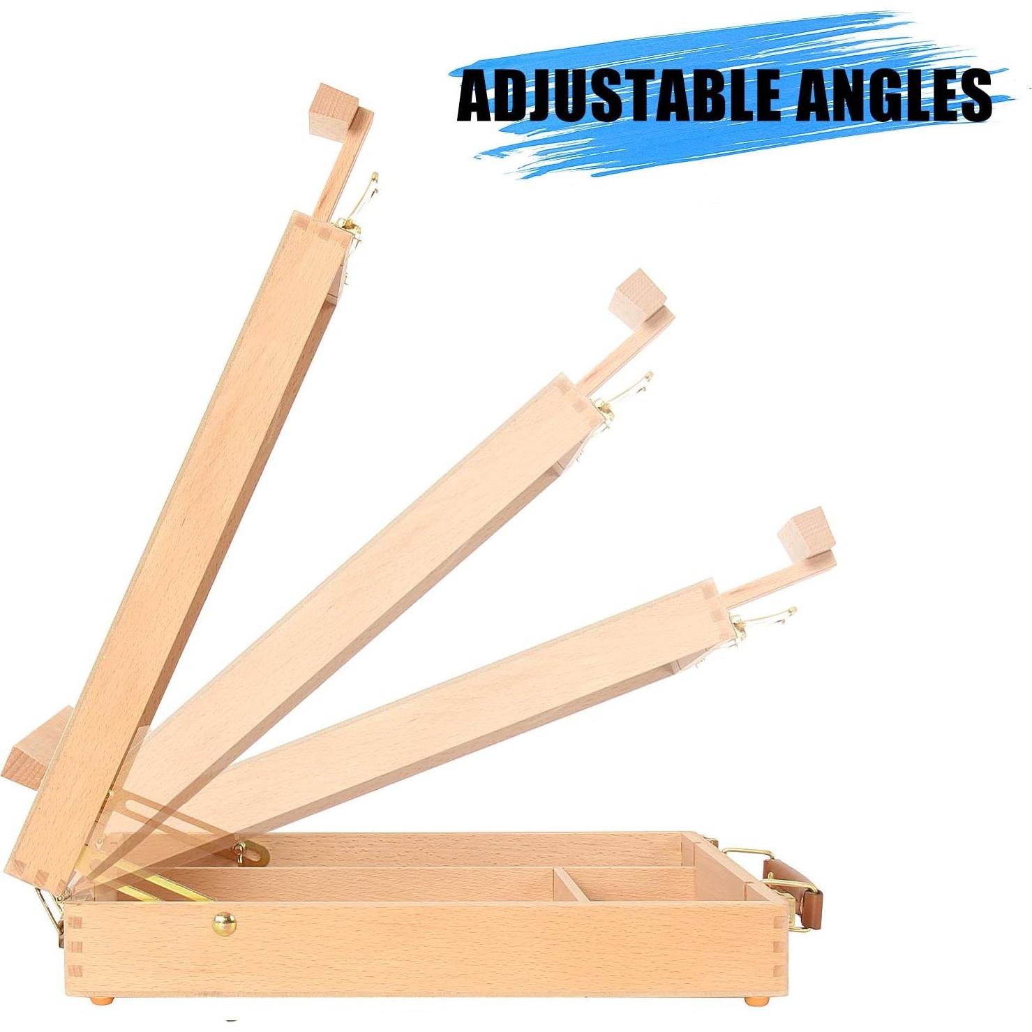 Caja de Pintura Kuyal de Madera Haya con Caballete Ajustable