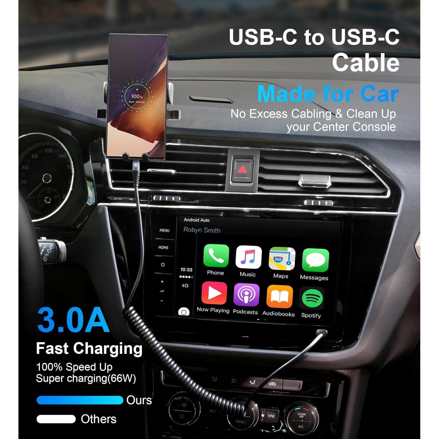 Cable USB C a USB C KIYODA 3 pies Carga Rápida 2 Pack