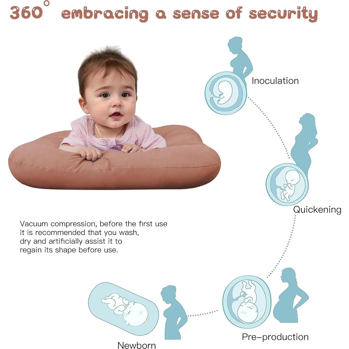 Cojín para Bebés Recien Nacidos Algodón Orgánico Albaricoque