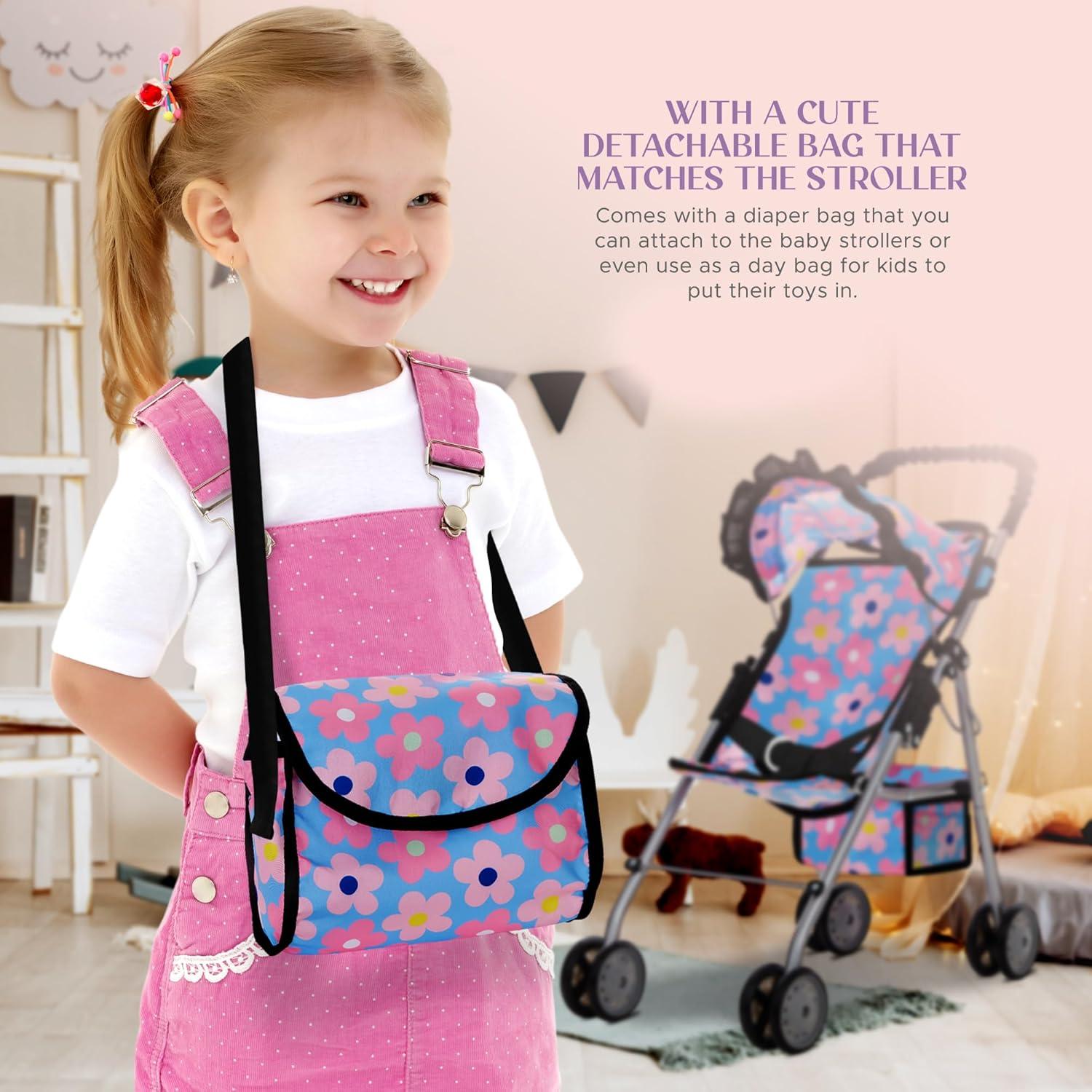 Carrito de Muñeca Dolls To Play Plegable Azul 50.8 cm