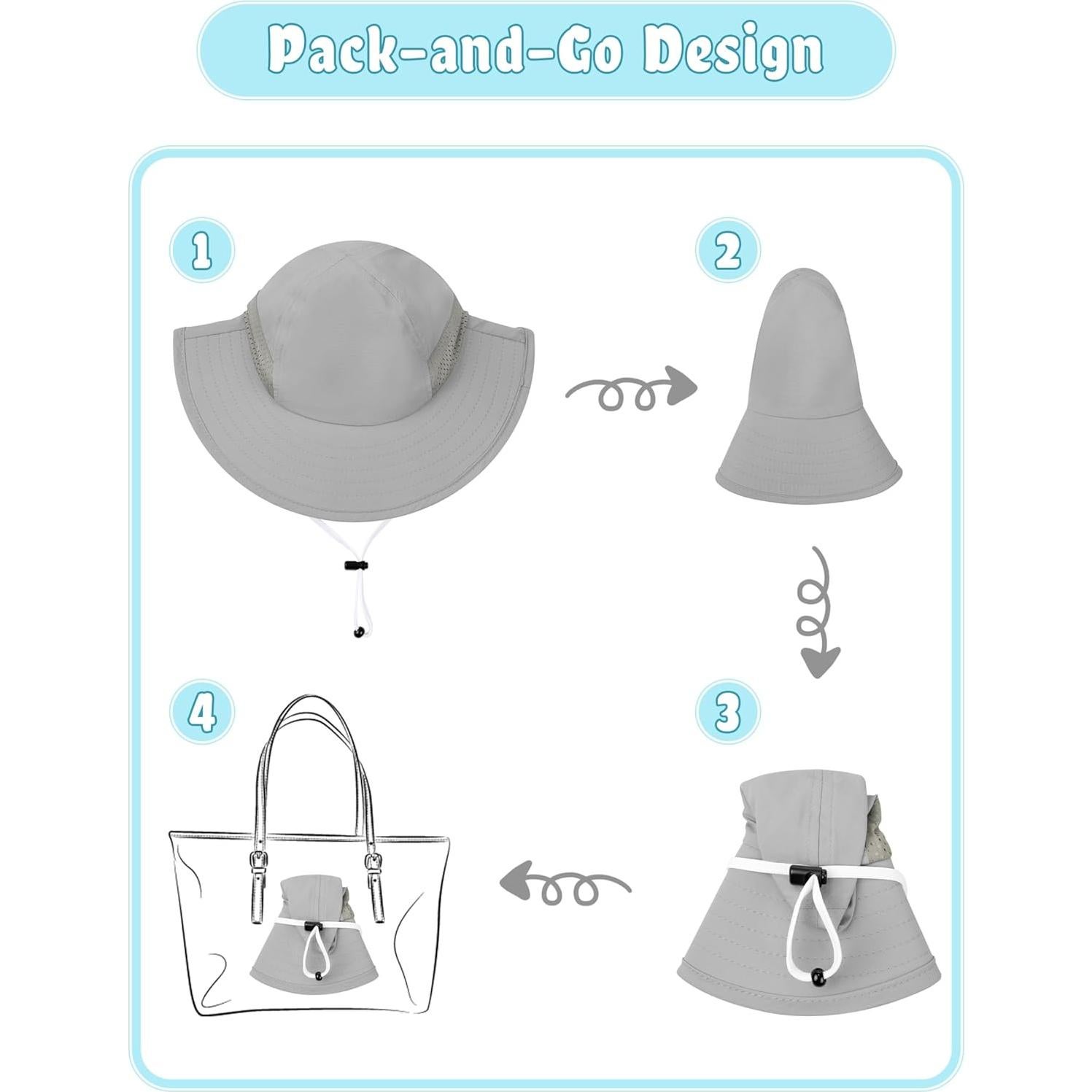 Sombrero de Sol Cooraby 2 Pack UPF 50+ para Bebés 6-24 Meses