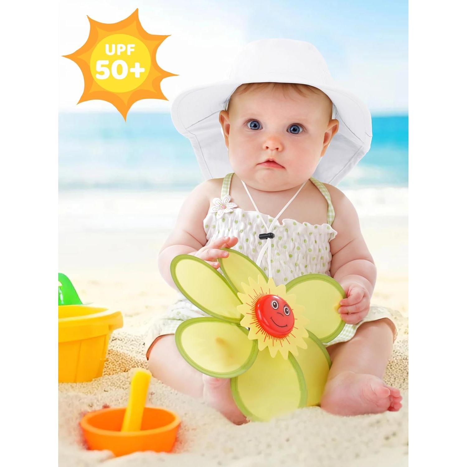 Sombrero de Sol Cooraby 2 Pack UPF 50+ para Bebés 6-24 Meses