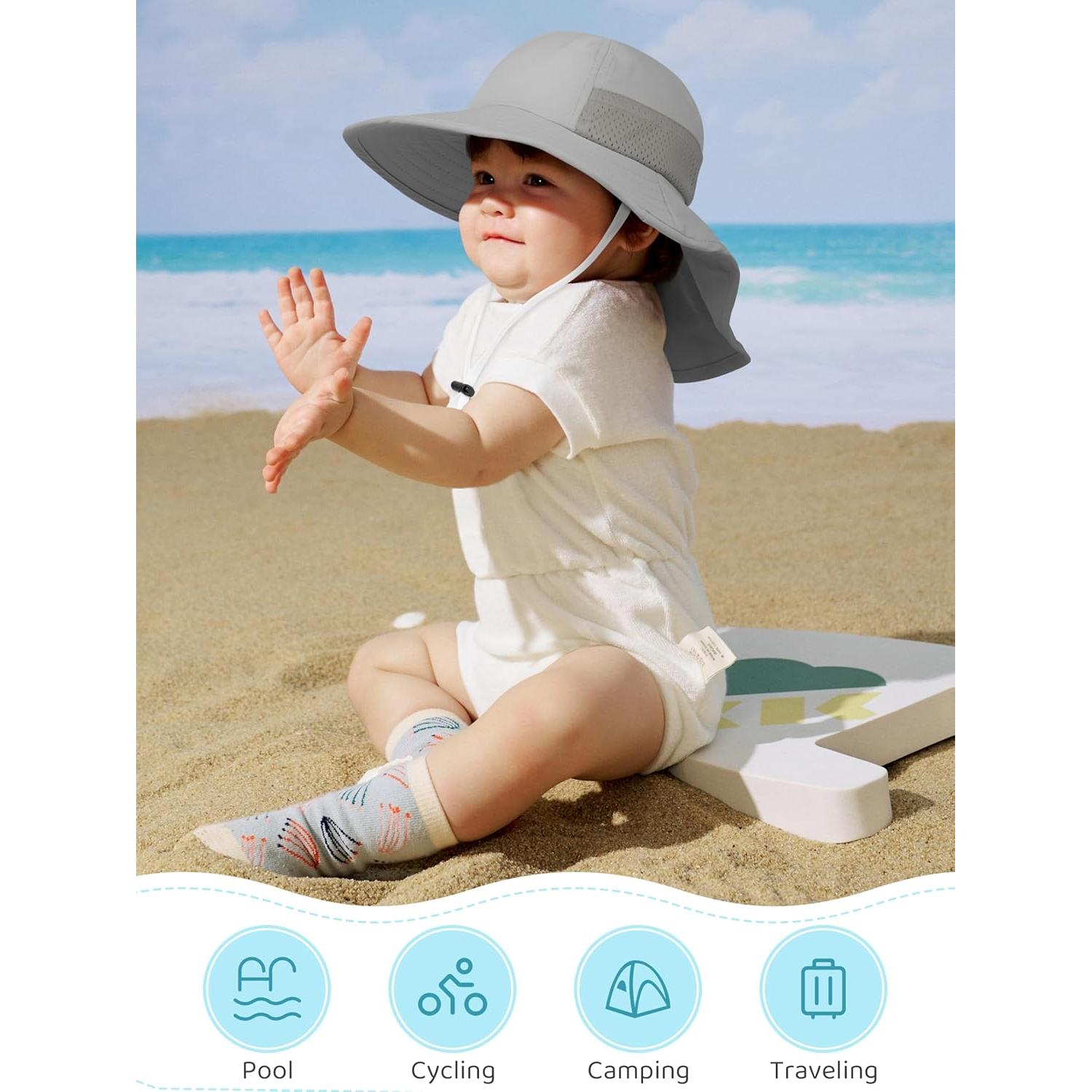 Sombrero de Sol Cooraby 2 Pack UPF 50+ para Bebés 6-24 Meses