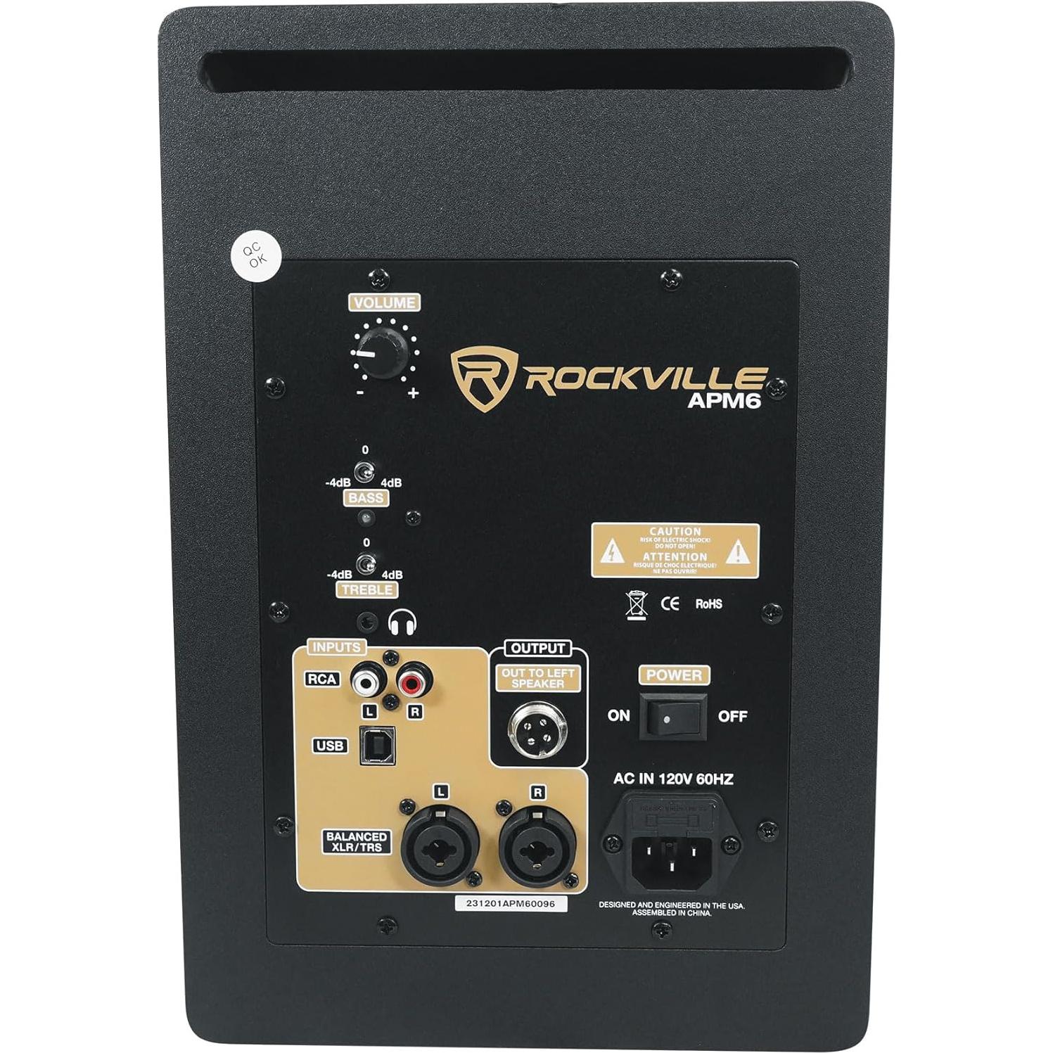 Altavoces de Estudio Rockville APM6 Bi-amplificados 350W