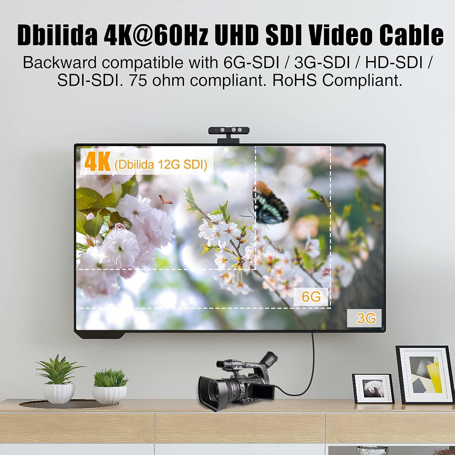 Cable SDI 4K Dbilida 91 cm BNC 12G Coaxial 16AWG