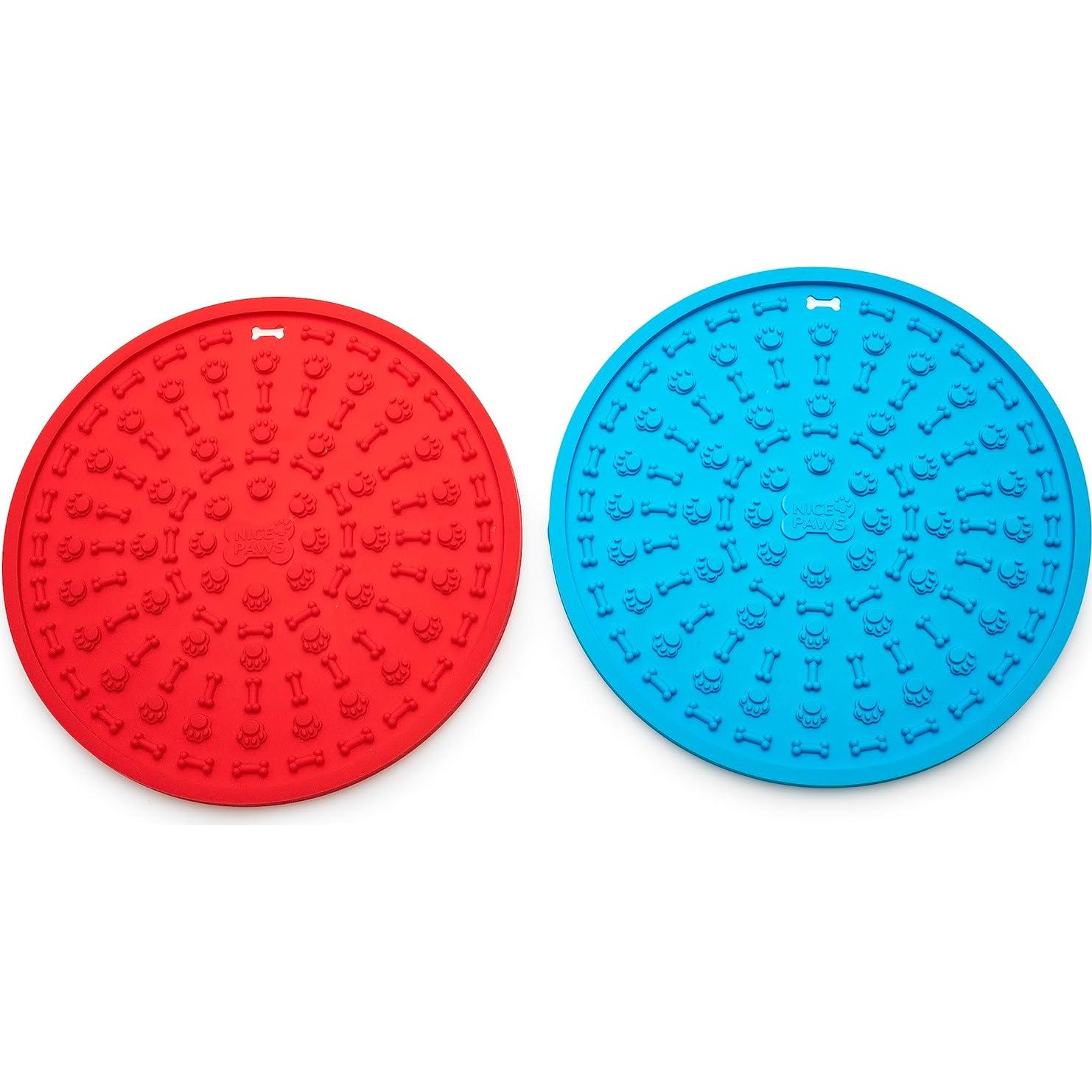 Alfombrilla Lick para Perros y Gatos Nice Paws - Azul Redonda