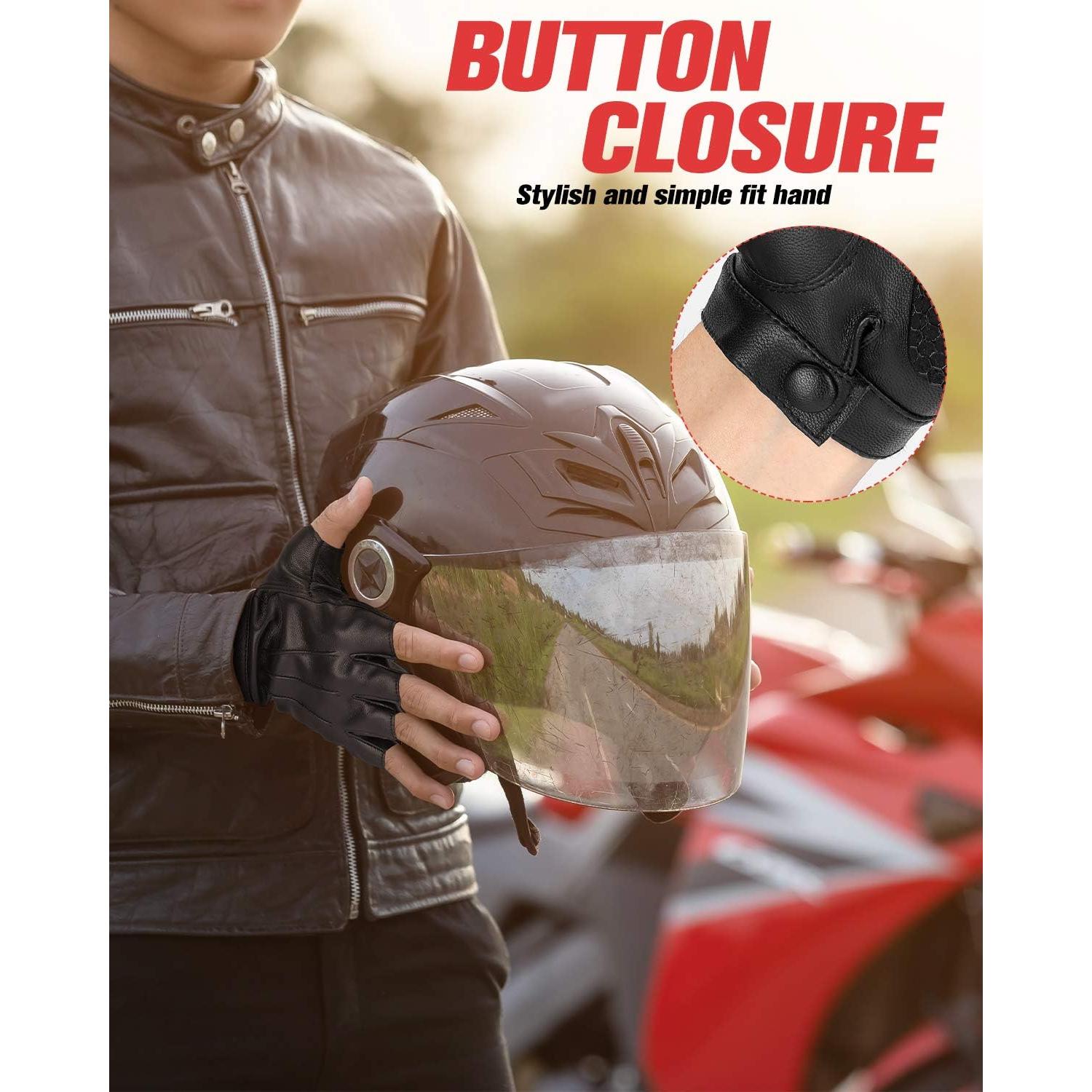 Guantes de Conducción KEMIMOTO Sin Dedos PU Negro