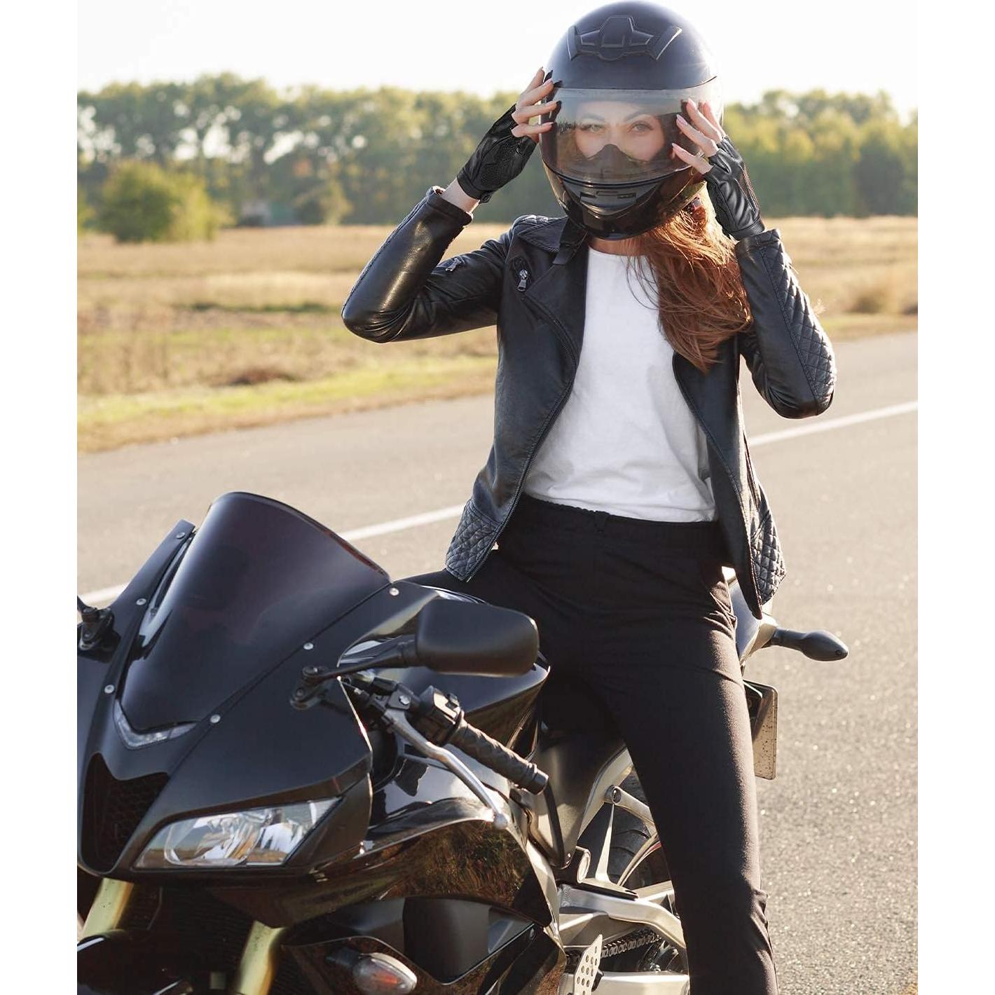 Guantes de Conducción KEMIMOTO Sin Dedos PU Negro