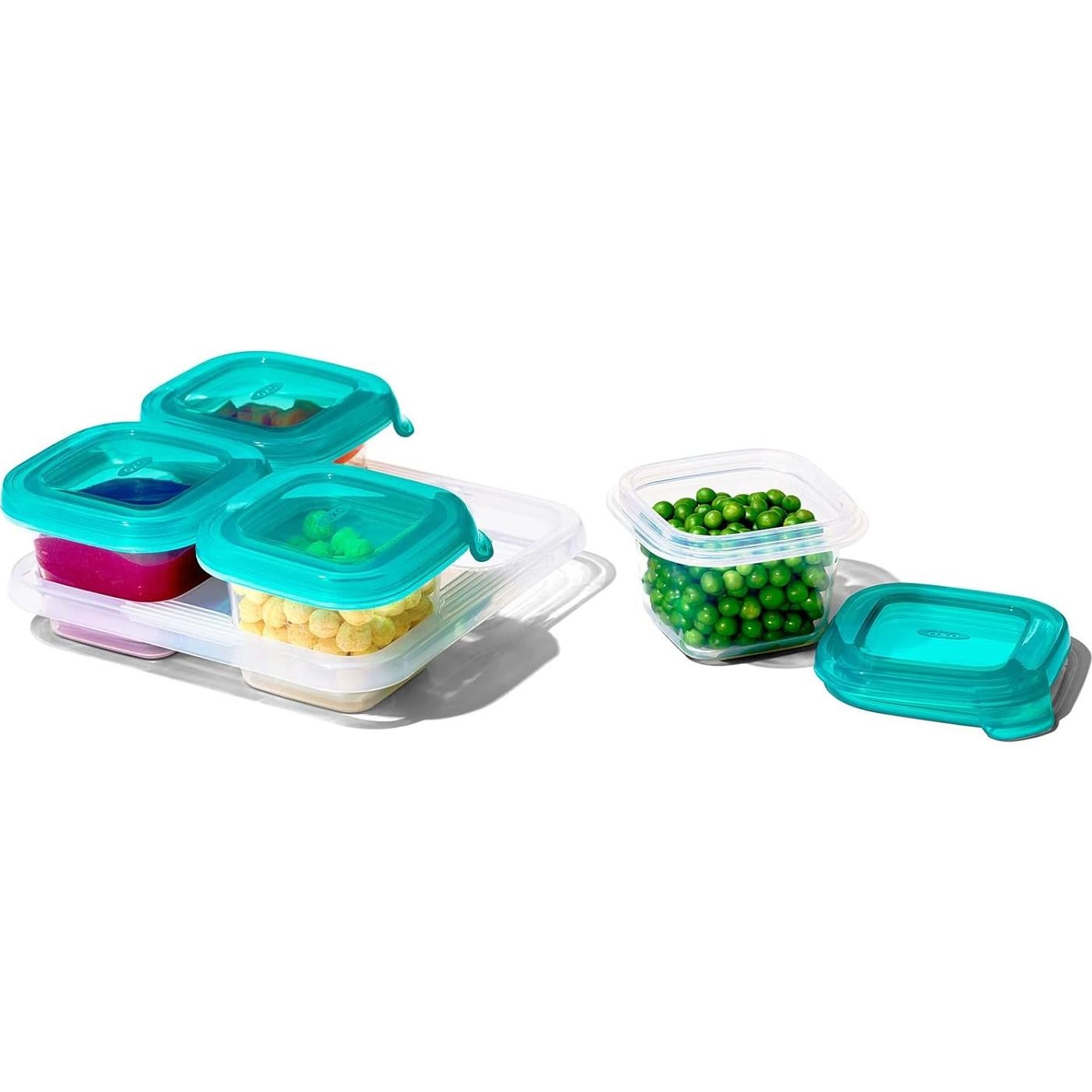 Contenedor de Almacenamiento de Comida para Bebés OXO Tot 4oz Set 4 Piezas