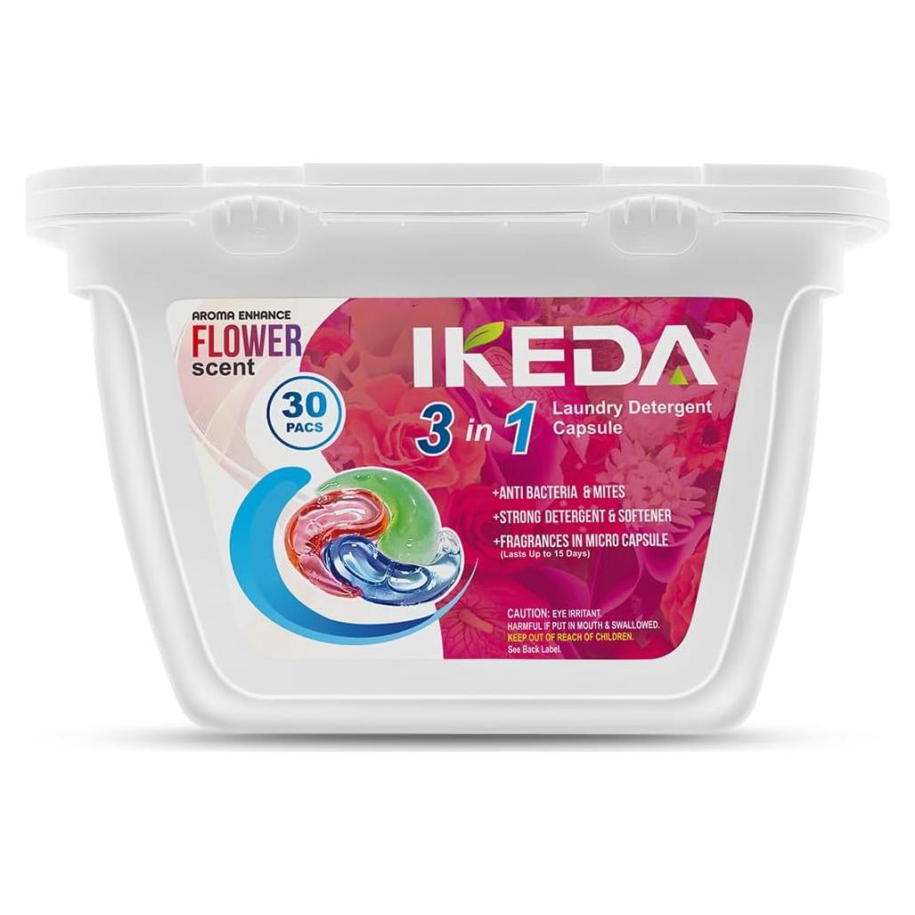 Cápsulas de Detergente para Ropa Ikeda 3 en 1 30 Cuentas 10g