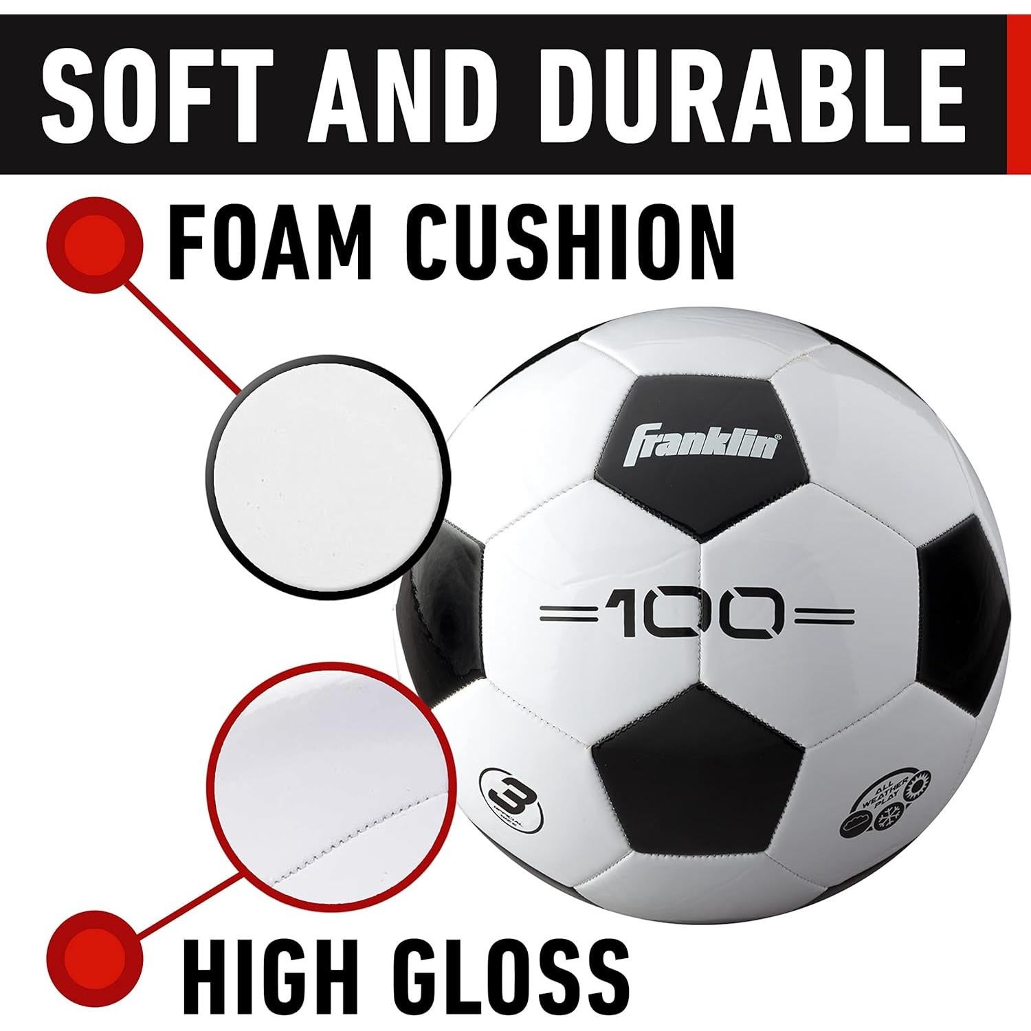 Pelota de Fútbol Franklin Sports Tamaño 3 - Juvenil - PVC