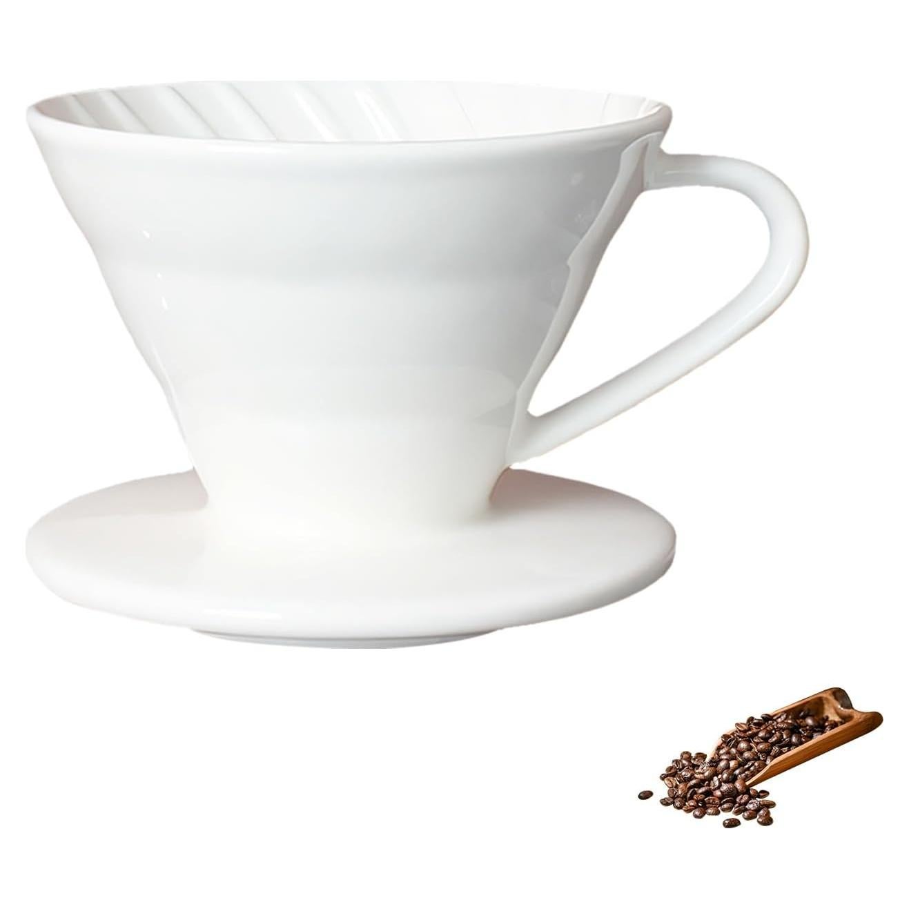 Cafetera de Goteo Marirao Manual Cerámica 1-2 Tazas Blanca