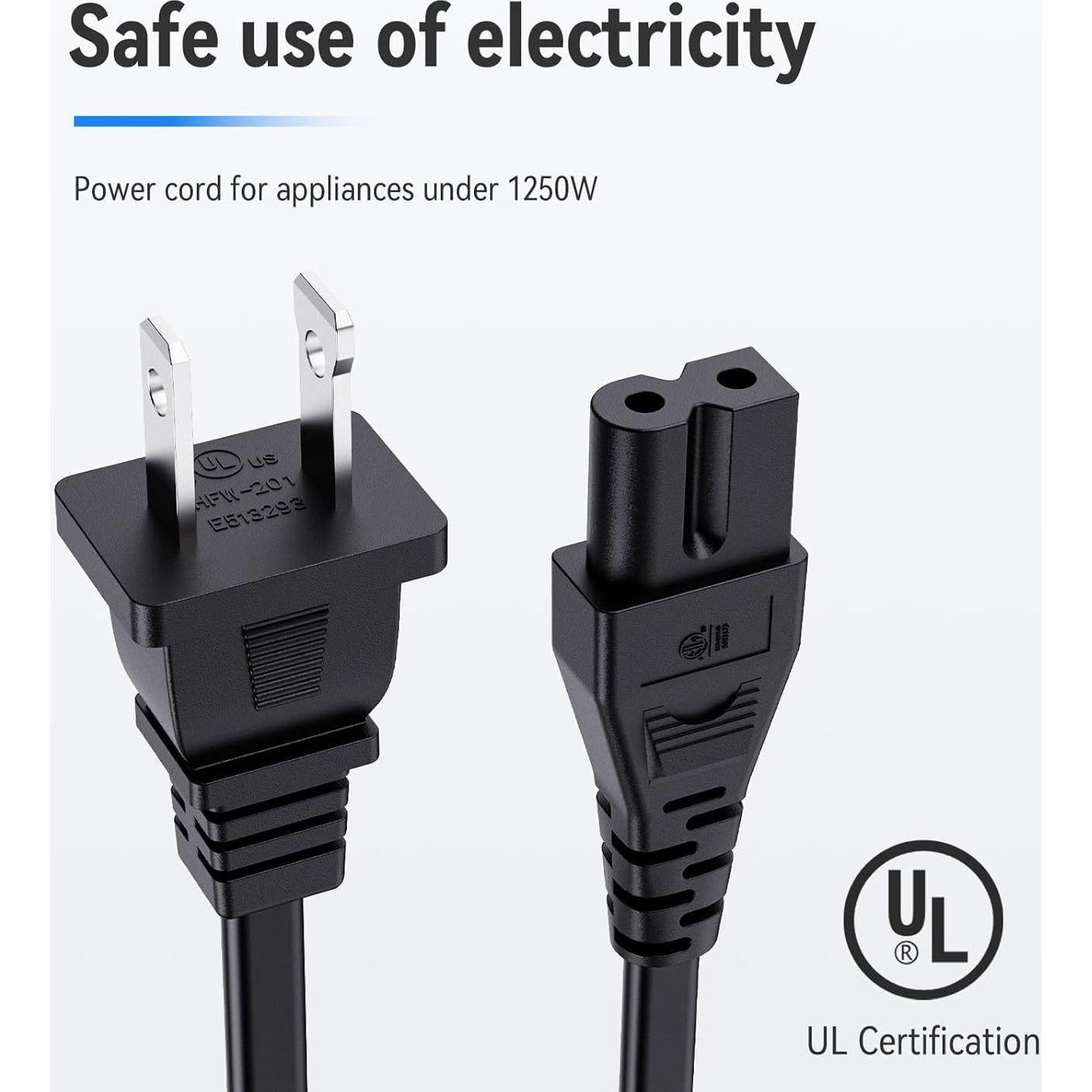 Cable de Alimentación Polarizado 2 Clavijas Vizio 1.83m 18AWG