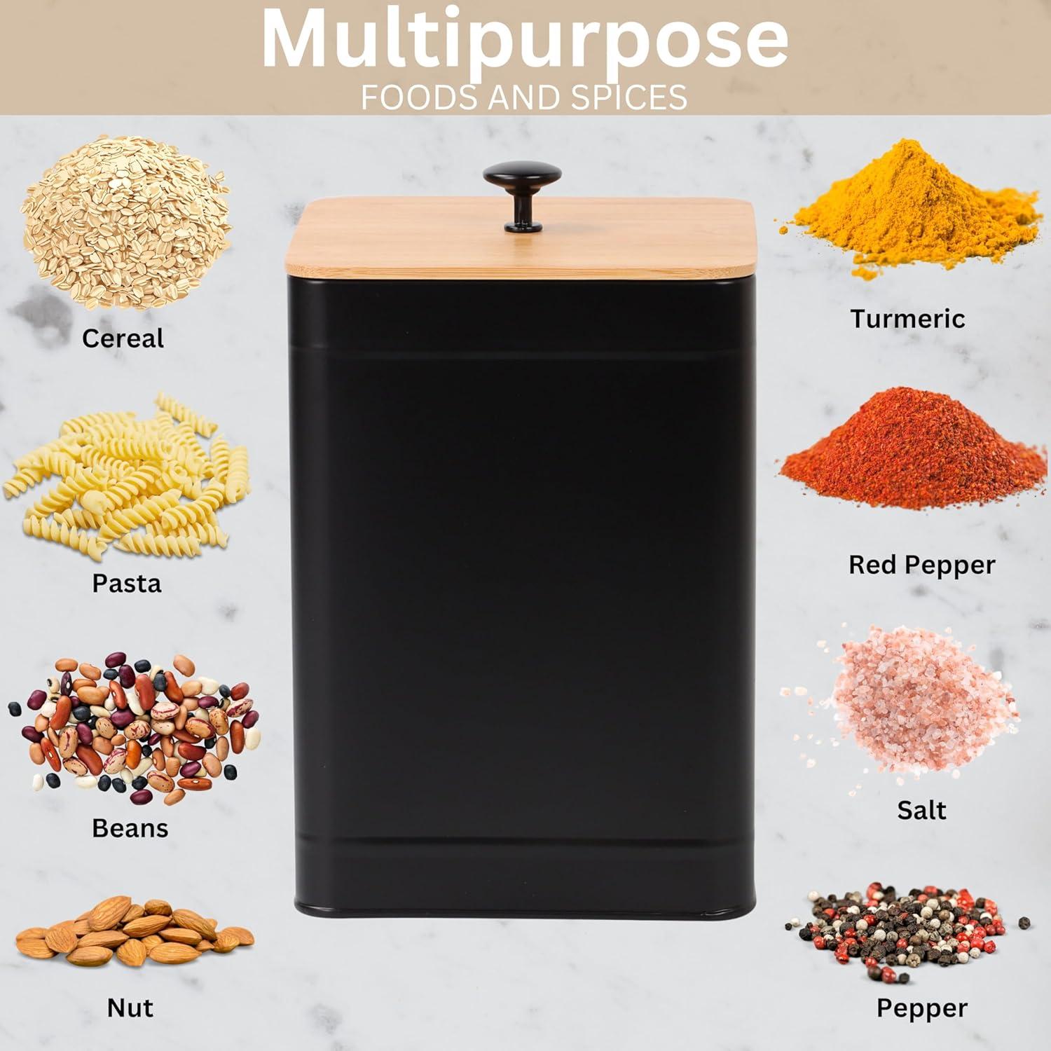 Set de 4 Tarros de Cocina Herméticos PERFNIQUE - Negro