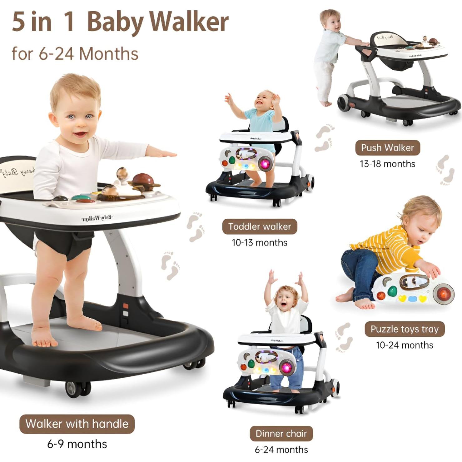 Andador 5 en 1 Aobalvn para Bebés con Música y Luces