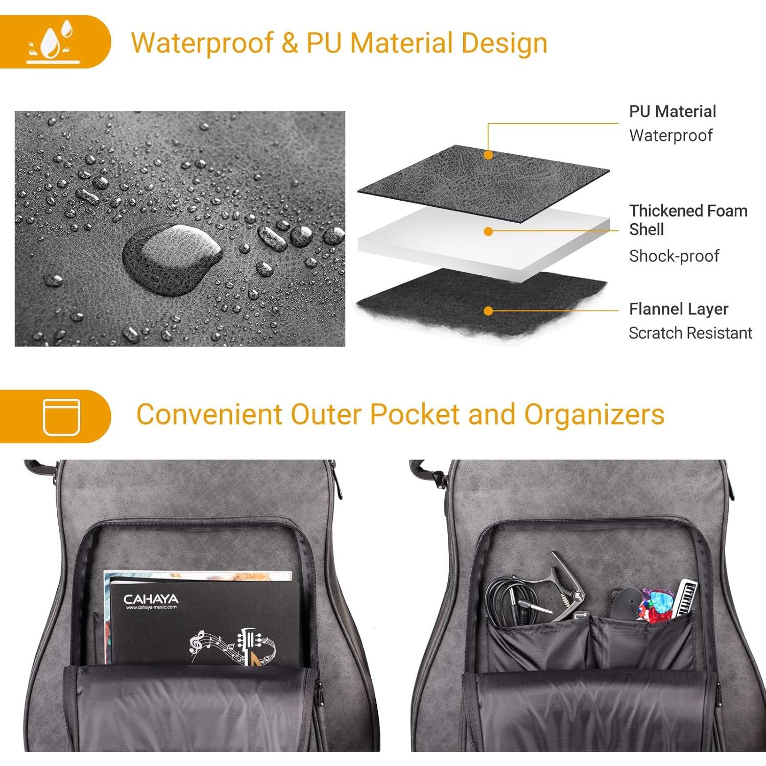 Funda Dura para Guitarra Acústica CAHAYA 40" Impermeable