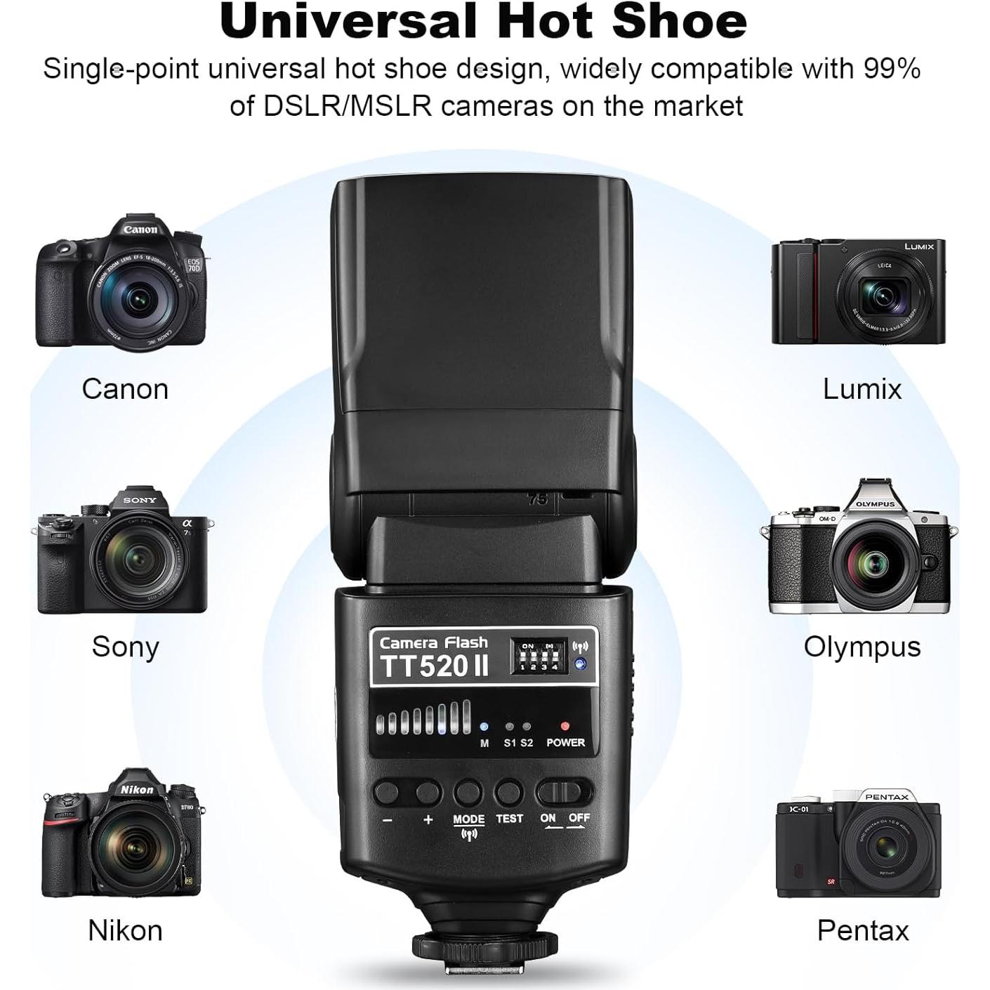 Flash Godox TT520 II para Cámara DSLR con Transmisor Inalámbrico