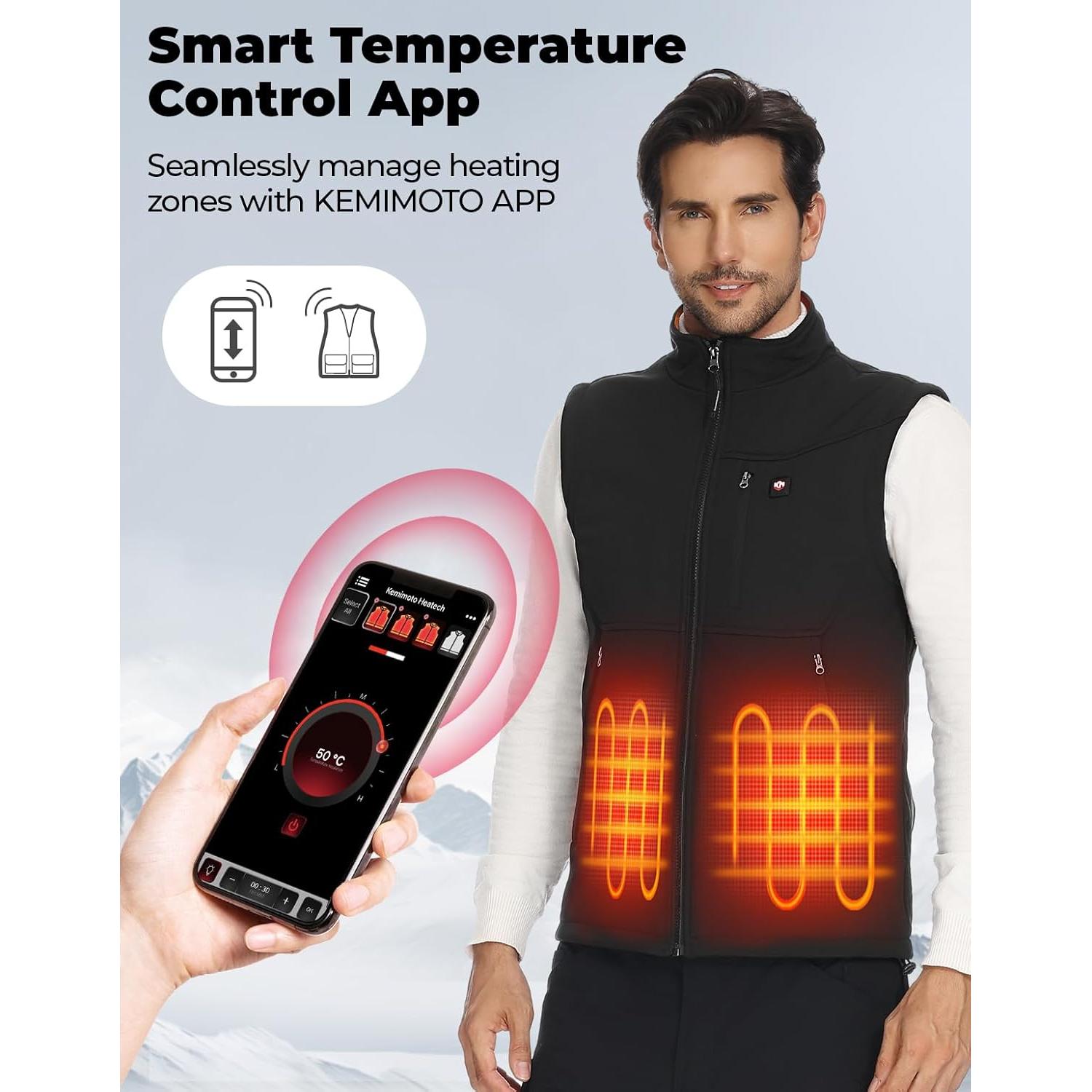 Chaleco Térmico KEMIMOTO Eléctrico para Hombres 10000mAh