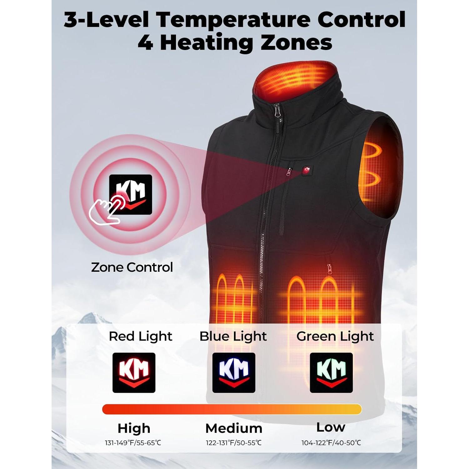 Chaleco Térmico KEMIMOTO Eléctrico para Hombres 10000mAh