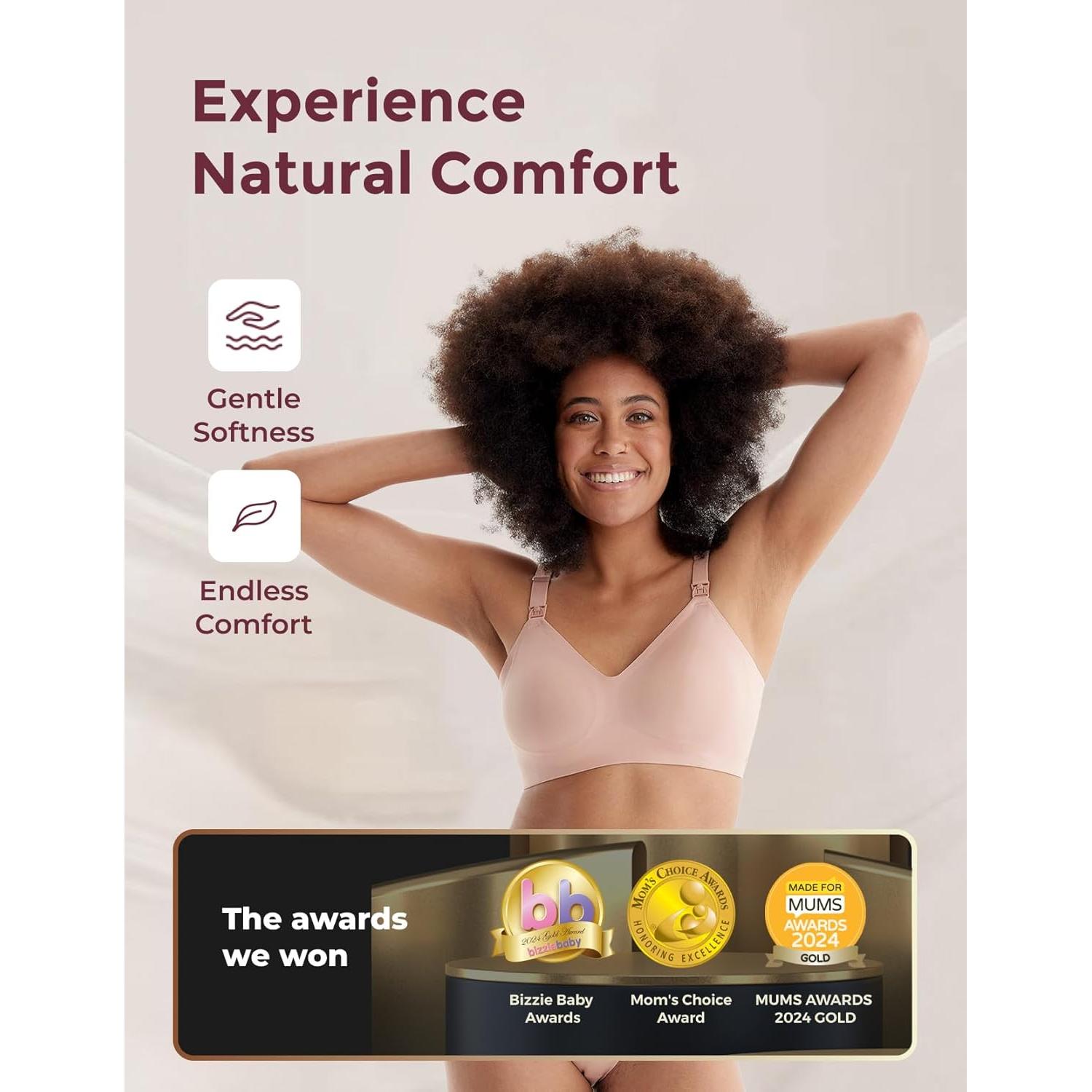 Sostén de Lactancia Momcozy YN21 Sin Costuras 2 Pzs Negro Beige